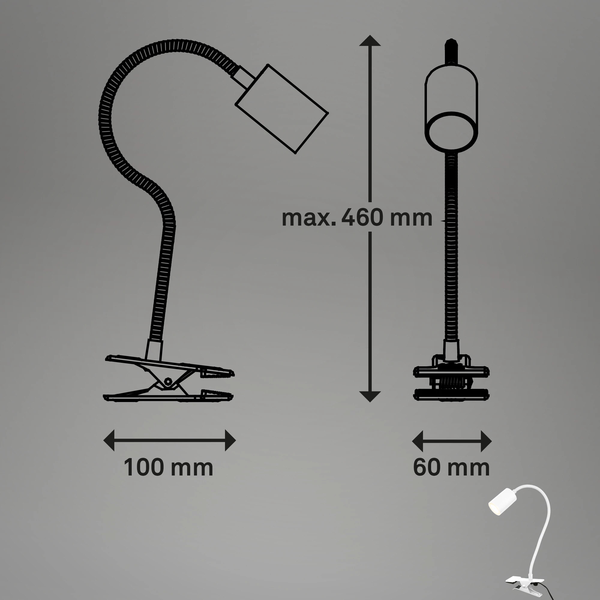 FLEKS LED Klemmleuchte, Weiß, inkl.. 1xLED 2,4W