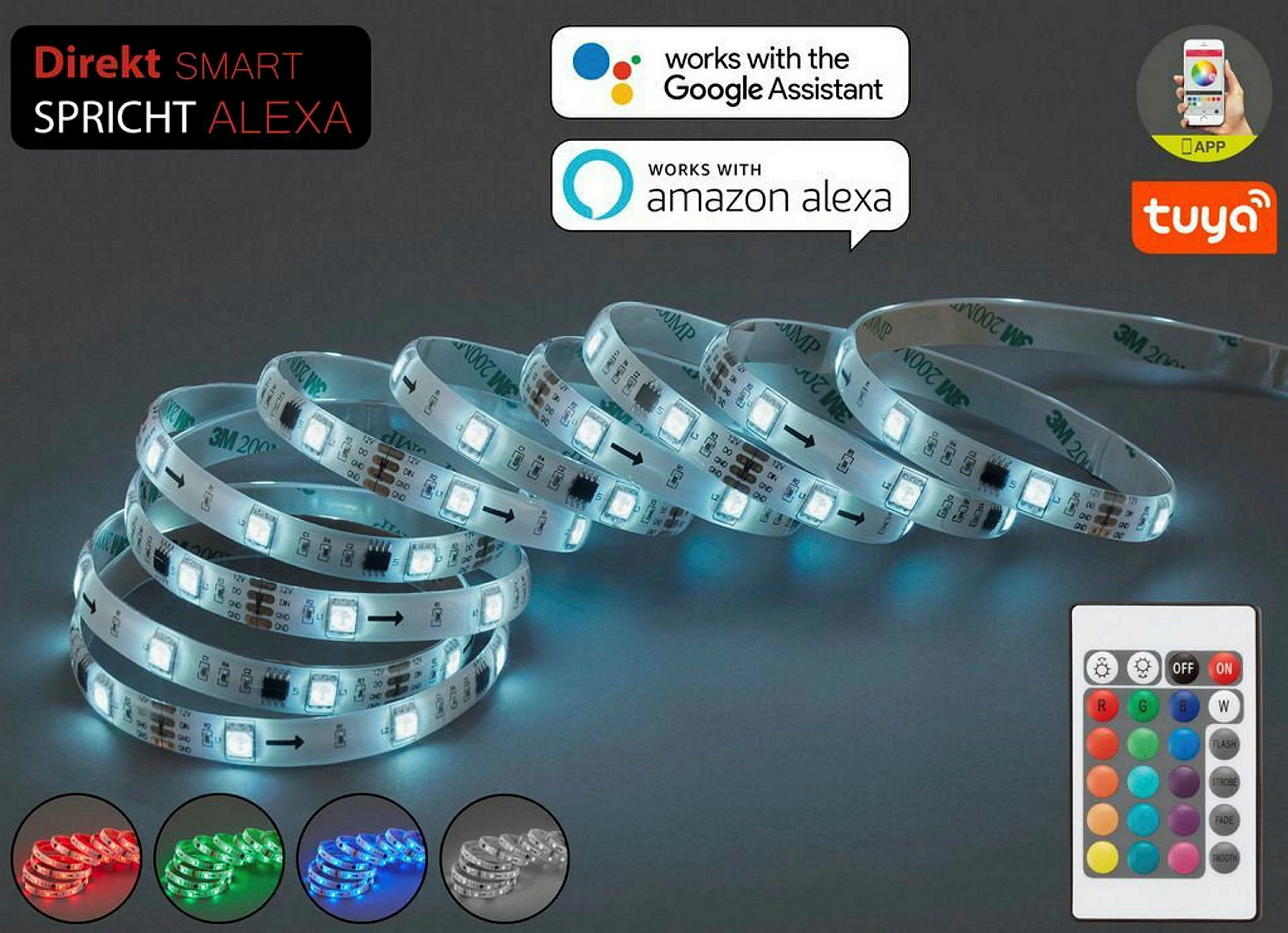 WIFI RGB-LED Flexband, weiß, 150xRGB-LED/0,10W