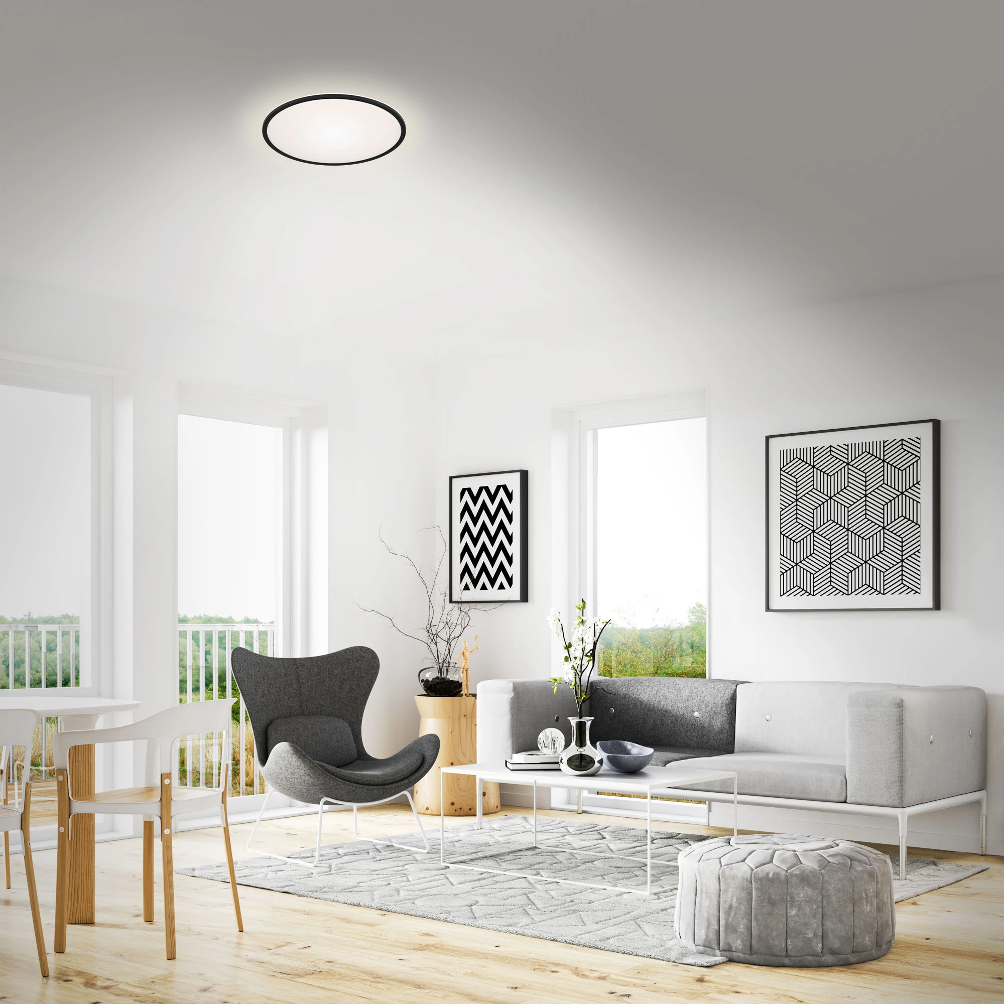 LED DeLa mit Backlighteffekt schwarz, 1xLED/15W