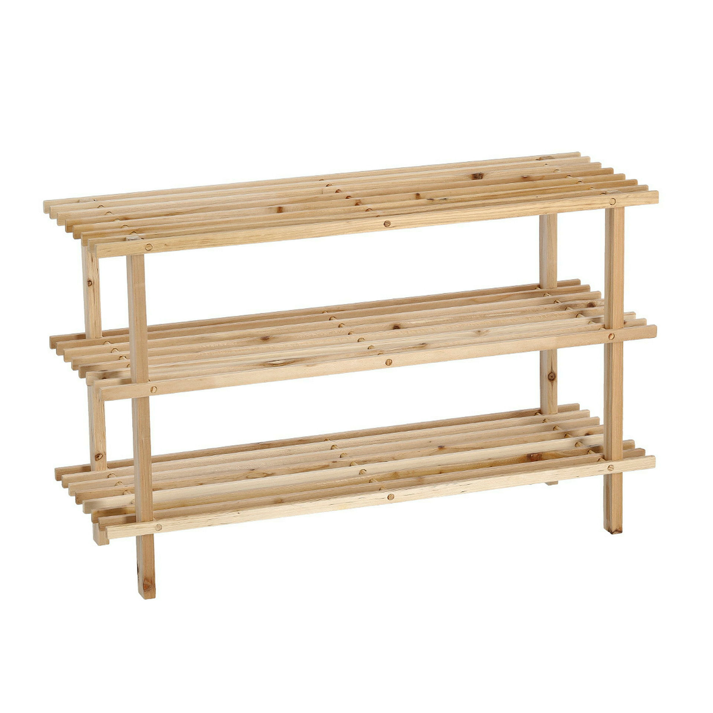 Schuhbank Kiefer, 3 Ablagen 80x26x51 cm