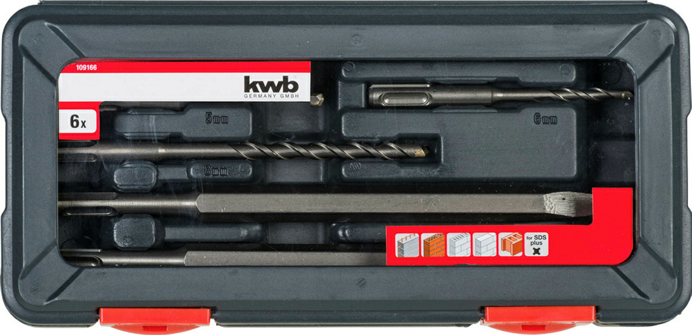 SDS plus Hammer- und Meißelbohrersatz, 6-tlg.