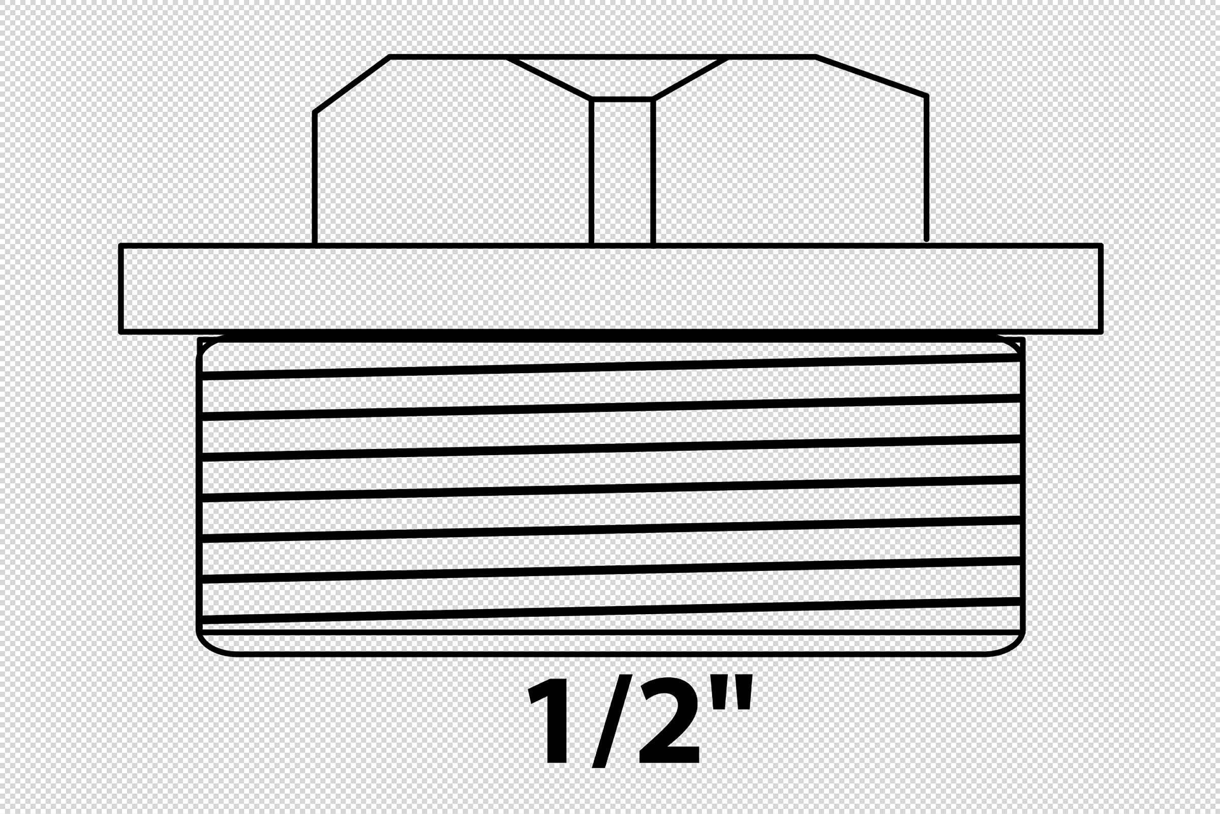 MS Stopfen, blank, 1/2''AG