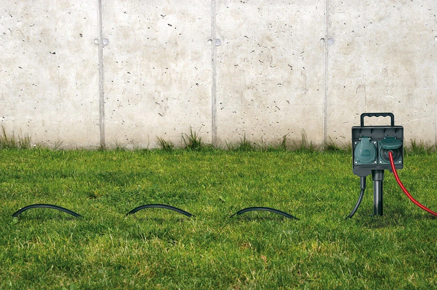 Gartensteckdose mit Erdspiess 2-Fach 14m Kabel H07RN-F3G15