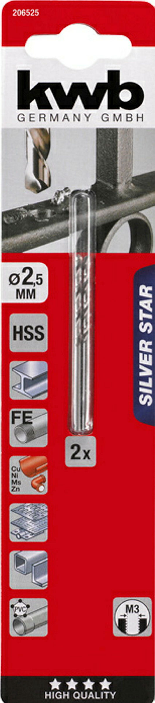 SILVER STAR HSS Spiralbohrer, ø 2.5 mm