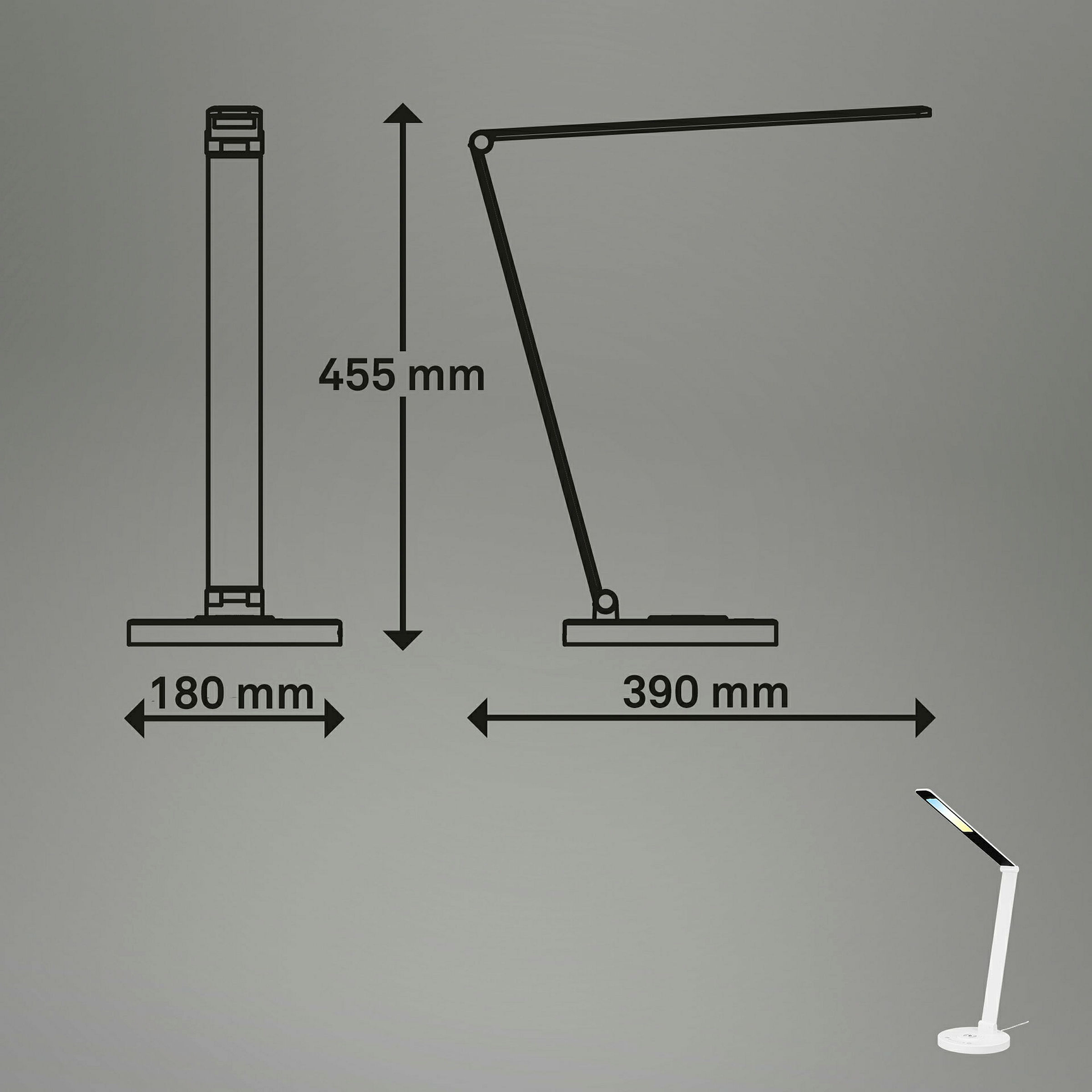 CUMA CCT-LED Tischleuchte, Weiß, inkl. induktive Ladestation