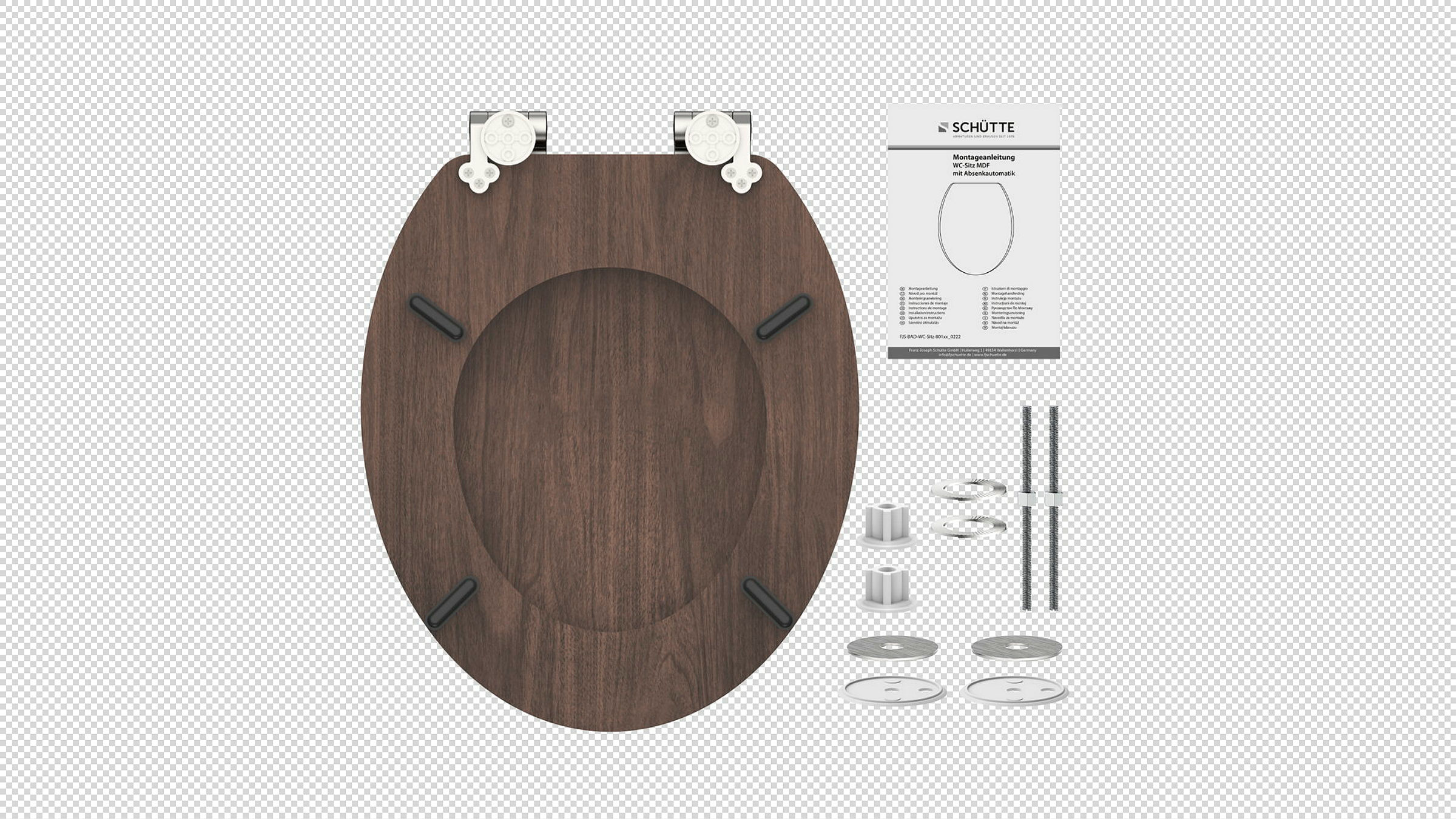 MDF WC-Sitz DARK WOOD, mit Absenkautomatik