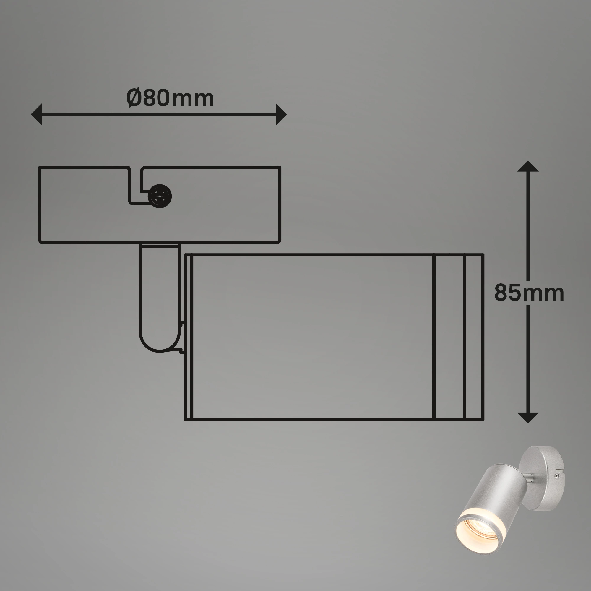 RUB Spot light, 1-flame, GU10/excl. bulb, chrome-matt