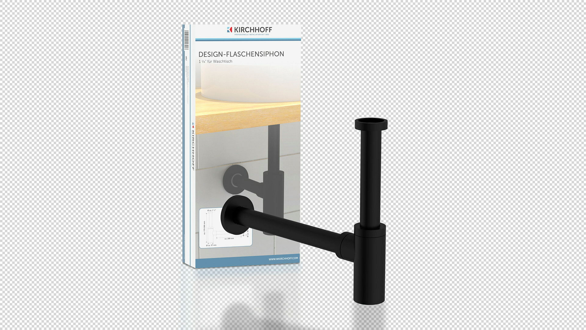 Design-Flaschensiphon, Schwarz, 1 1/4'' x 32 mm
