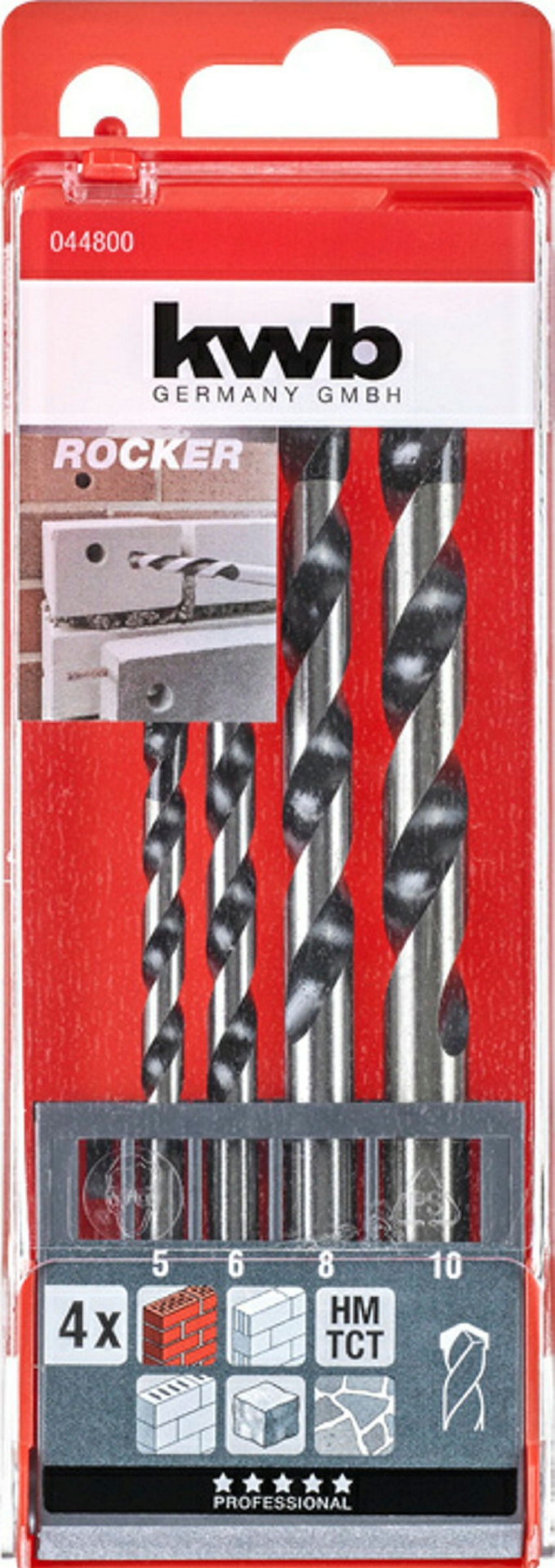 ROCKER® Beton- und Steinbohrersatz, 4-tlg, ø 5-10 mm