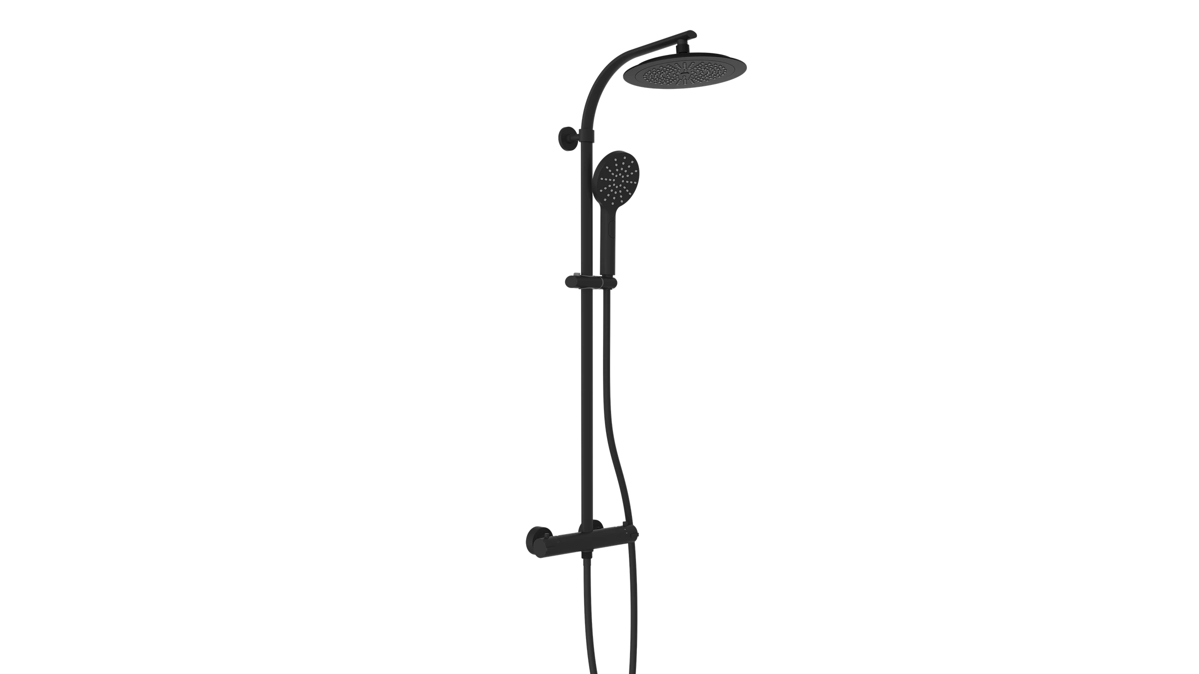 MADURA FRESH Überkopfbrause-Set, Schwarz matt