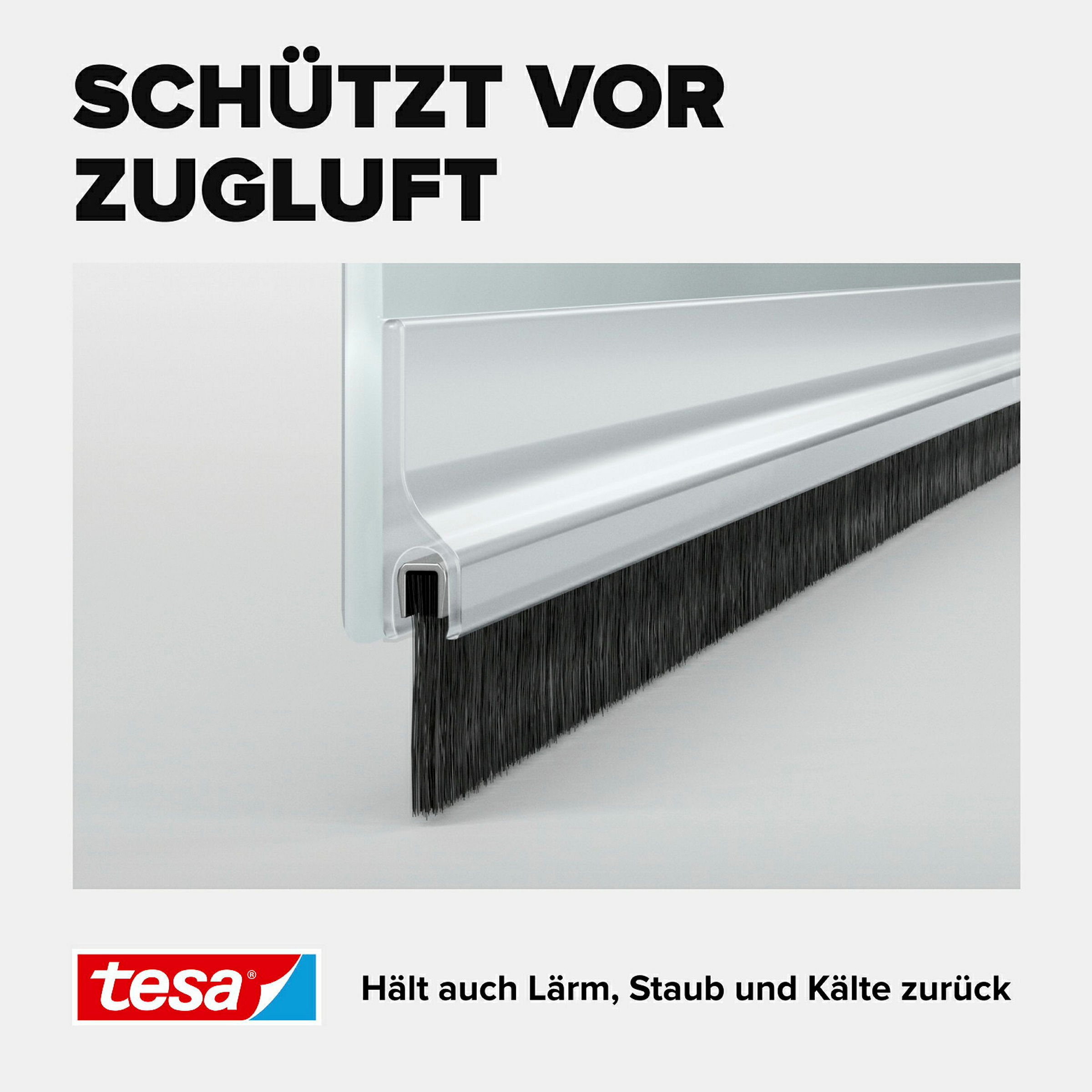 tesamoll® Türdichtschiene für Textilböden, transparent