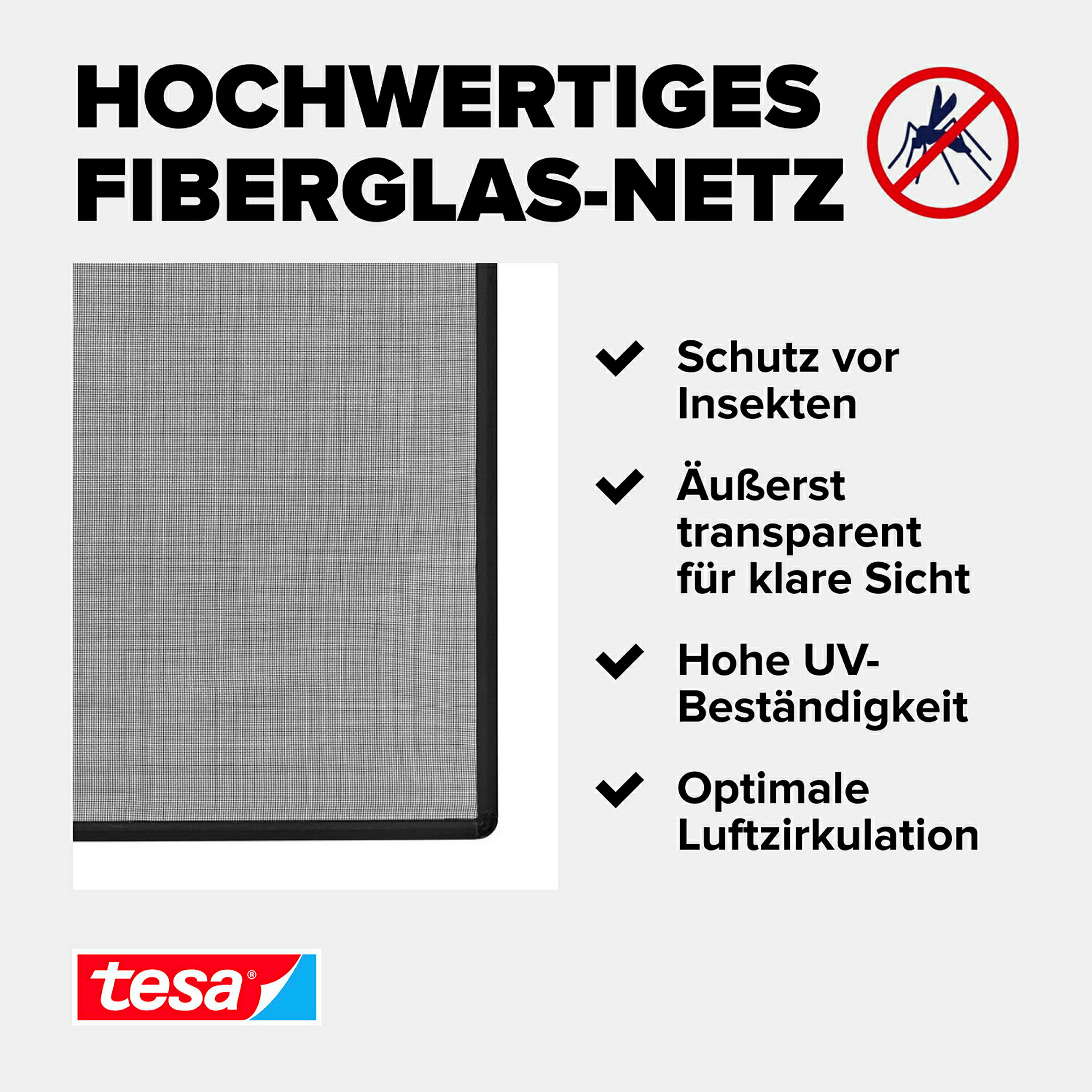 tesa® Anklipsrahmen Fliegengitter 1,00 m x 1,20 m