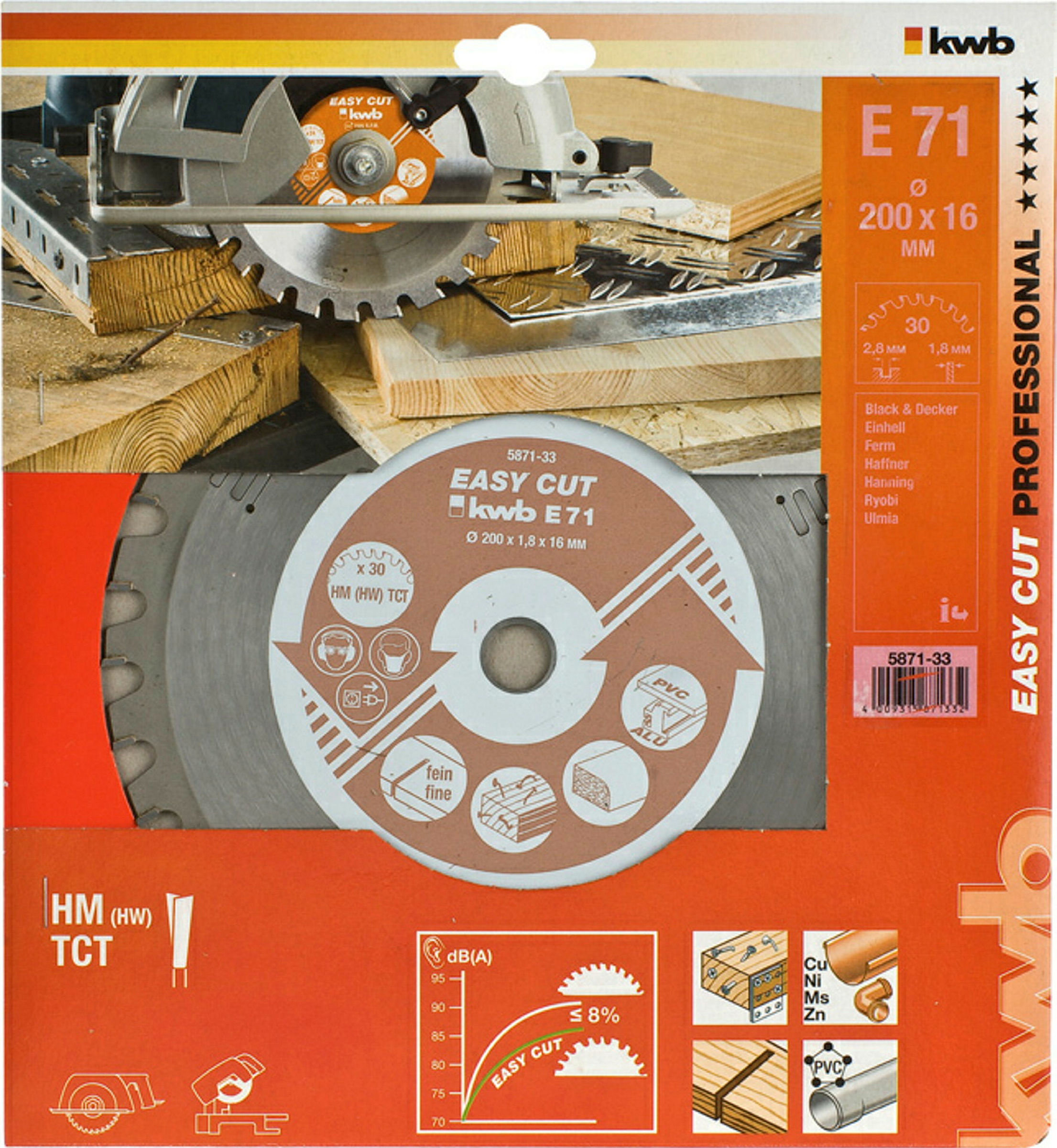 EASY-CUT Kreissägeblätter für Handkreissägen Ø 200 x 16 mm