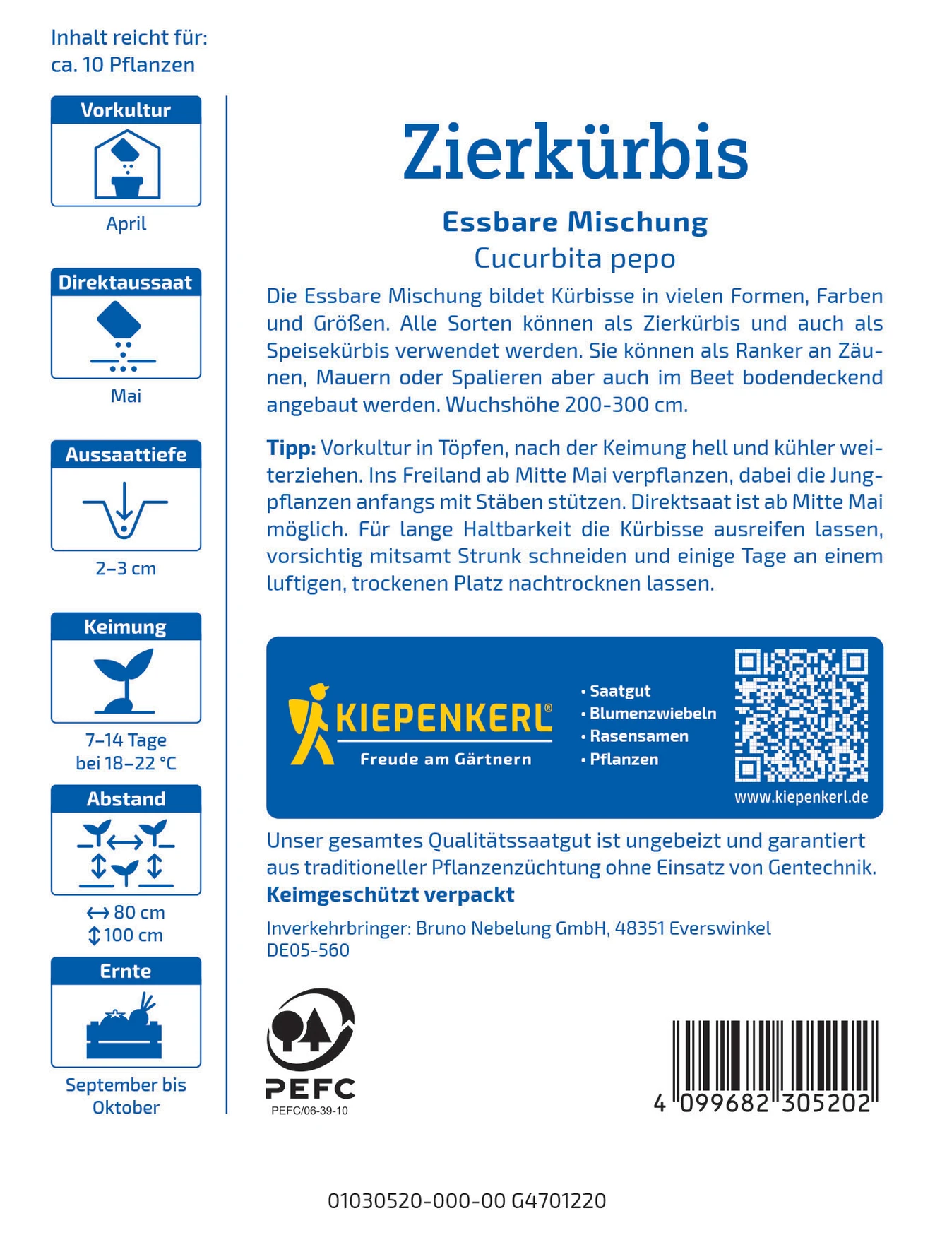 Kiepenkerl Zierkürbis Essbare Mischung