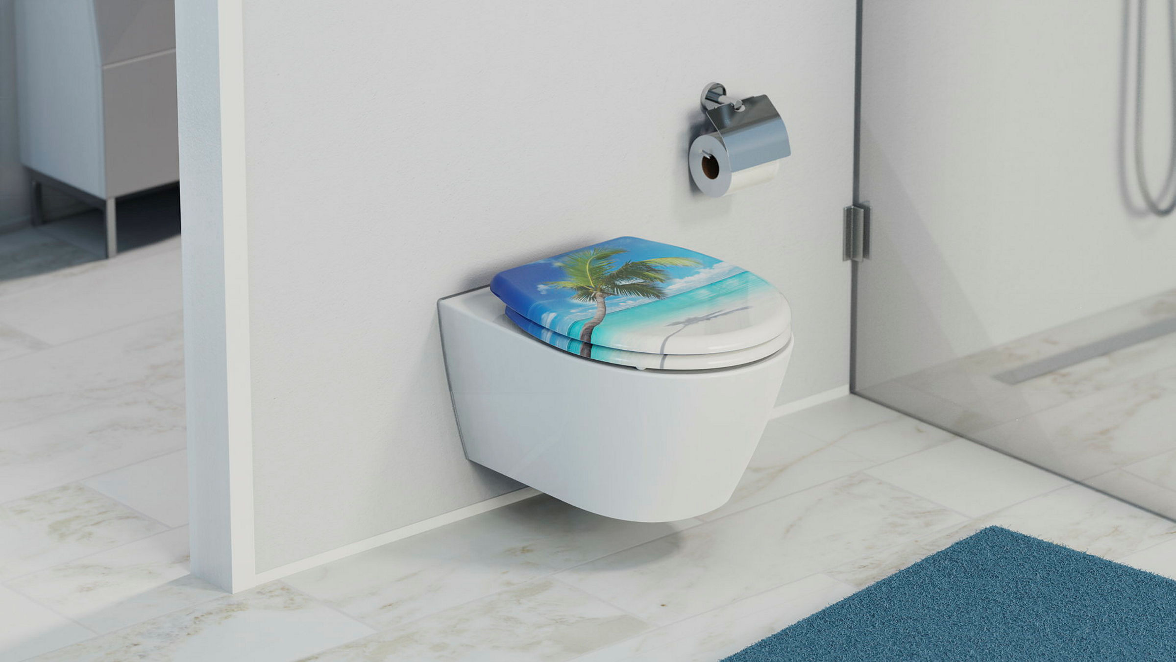 Duroplast WC-Sitz CARRIBEAN, mit Absenkautomatik und Schnellverschluss