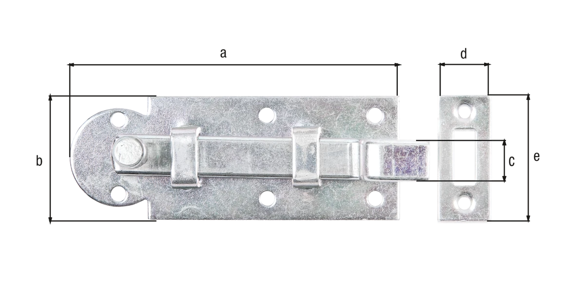 Fensterriegel mit Knopfgriff 80x30 gekröpft verzinkt
