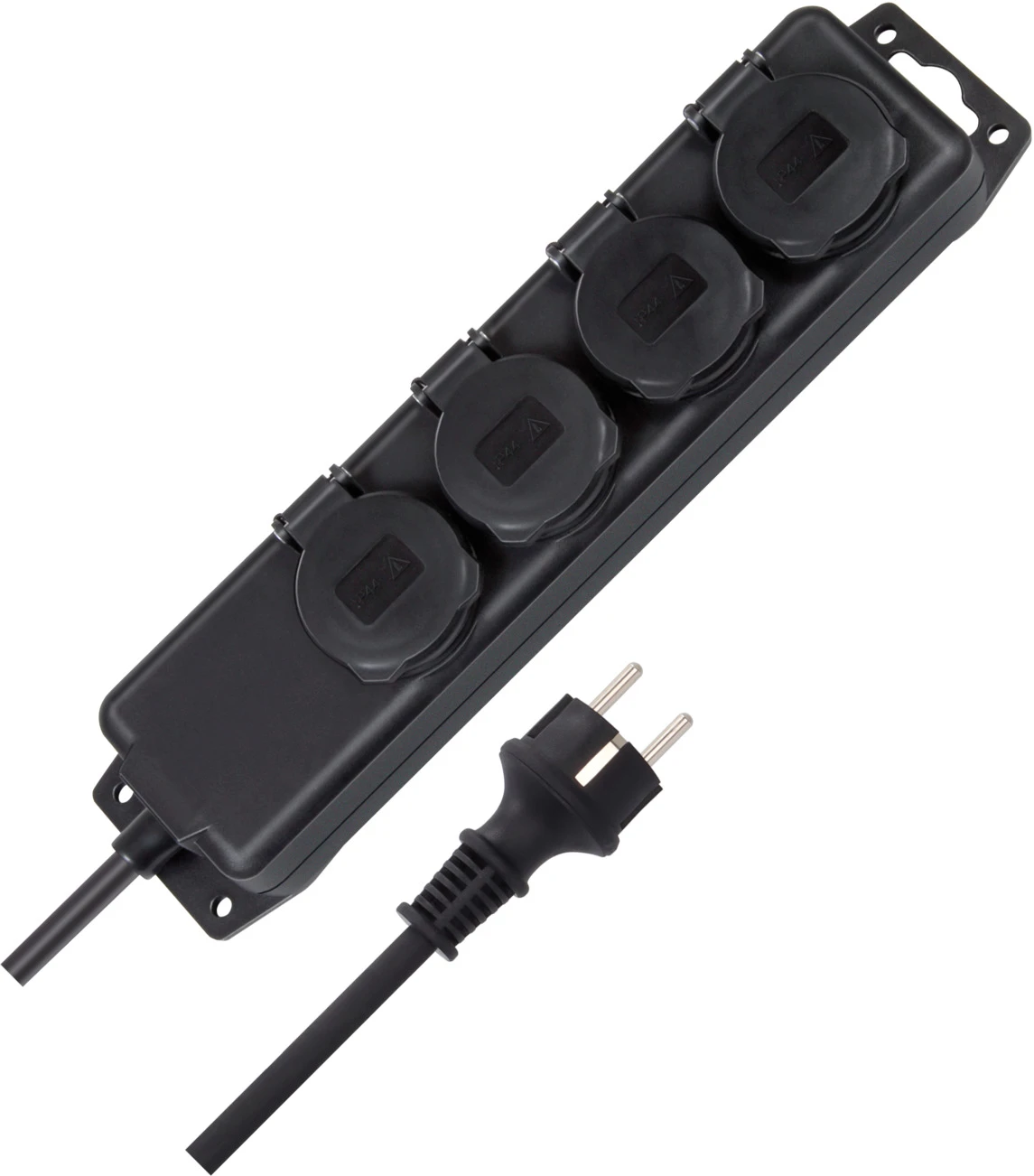 Std-Verteiler 4fach 2m H07RN-F3G1.5 schwarz ohne Schalter IP44