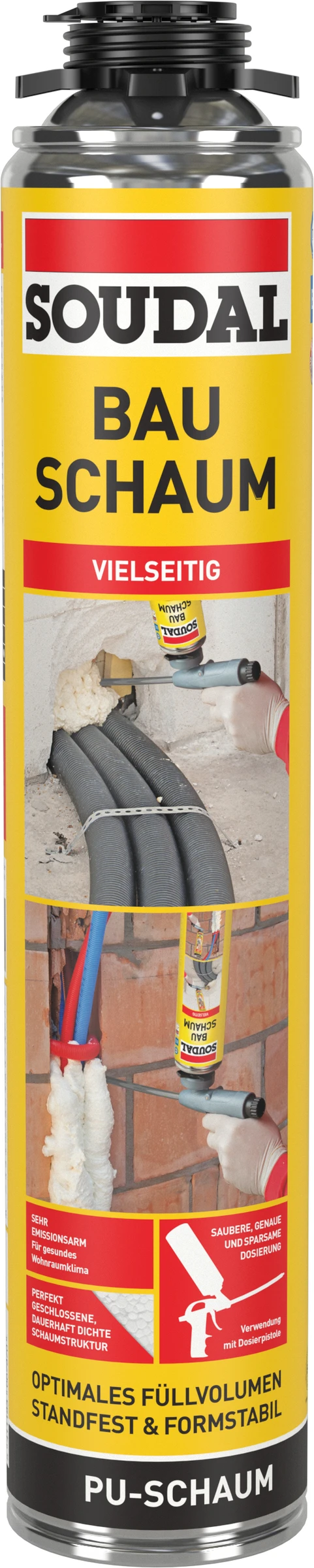 Soudal Bauschaum - universeller PU-Schaum mit optimaler Schaumausbeute