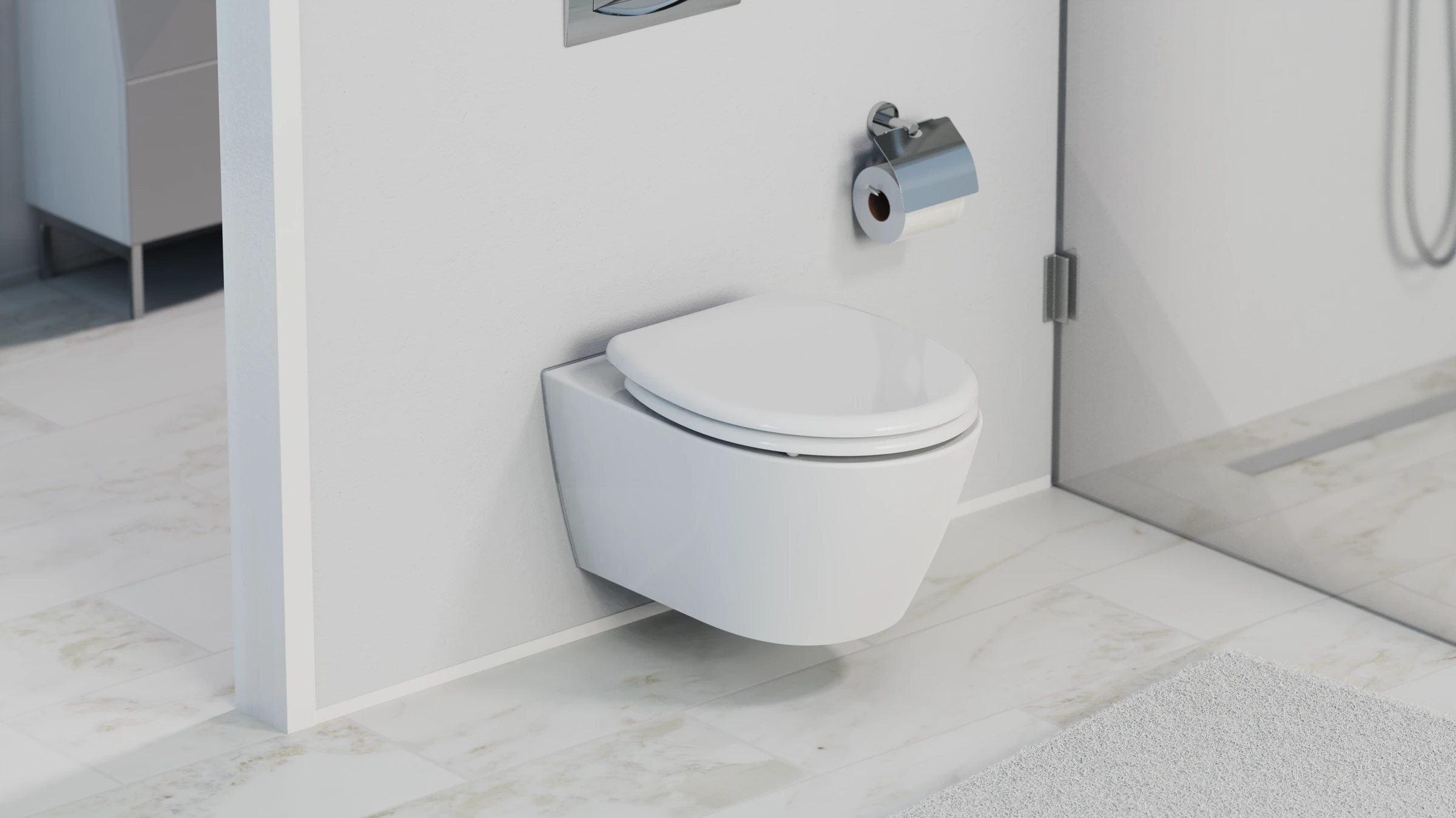 Duroplast WC-Sitz WHITE, mit Absenkautomatik und Schnellverschluss
