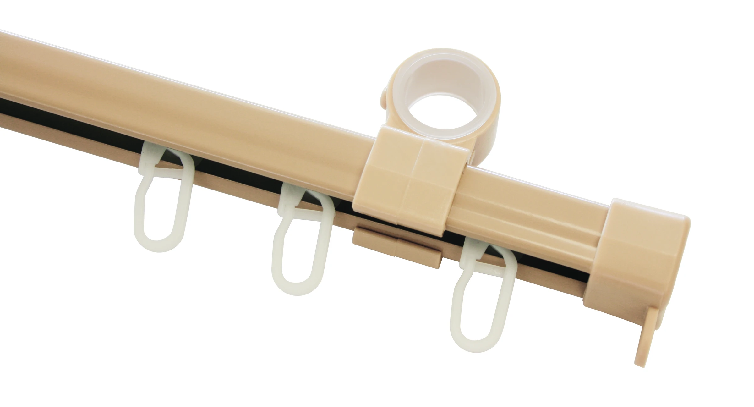 U-Laufschiene, Zusatzschiene für Gardinenstangen, beige, 290 cm