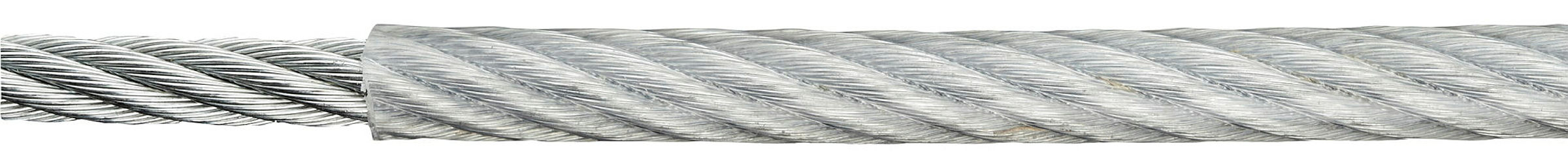 Stahldrahtseil, verzinkt, PVC-ummantelt (Spule), 4 mm, Tragkr. 185 kg, 50 m