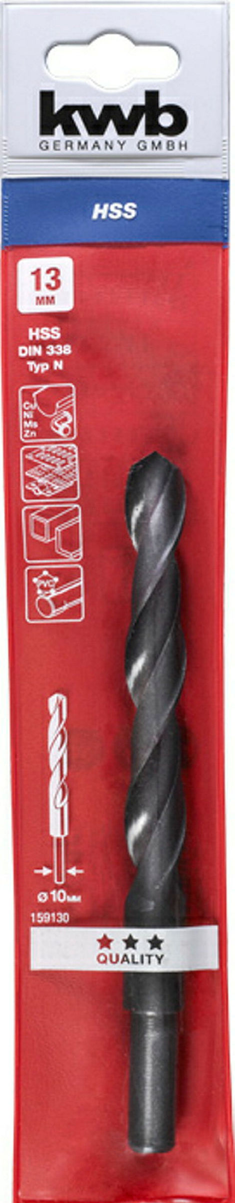HSS Spiralbohrer mit abgedrehtem Schaft, ø 13.0 mm
