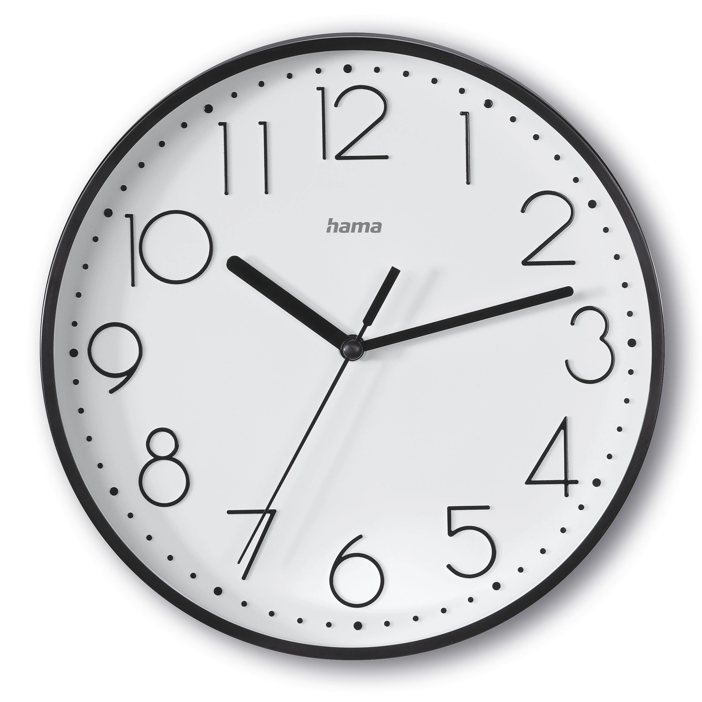 Hama Wanduhr'Salina'', Ø 22 cm, ohne Ticken, Schwarz