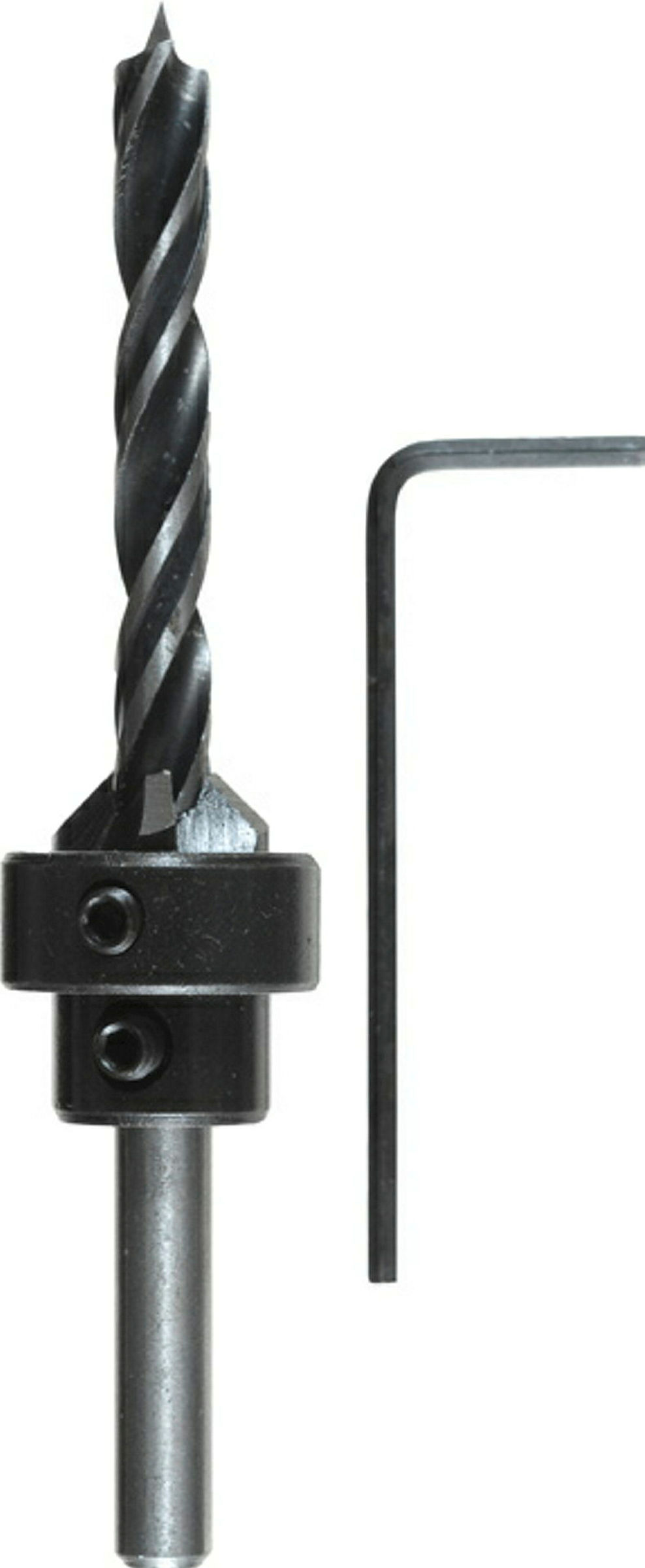 Holzspiralbohrer-Set mit Aufstecksenker und Tiefenstop, 3-tlg., ø 3 mm