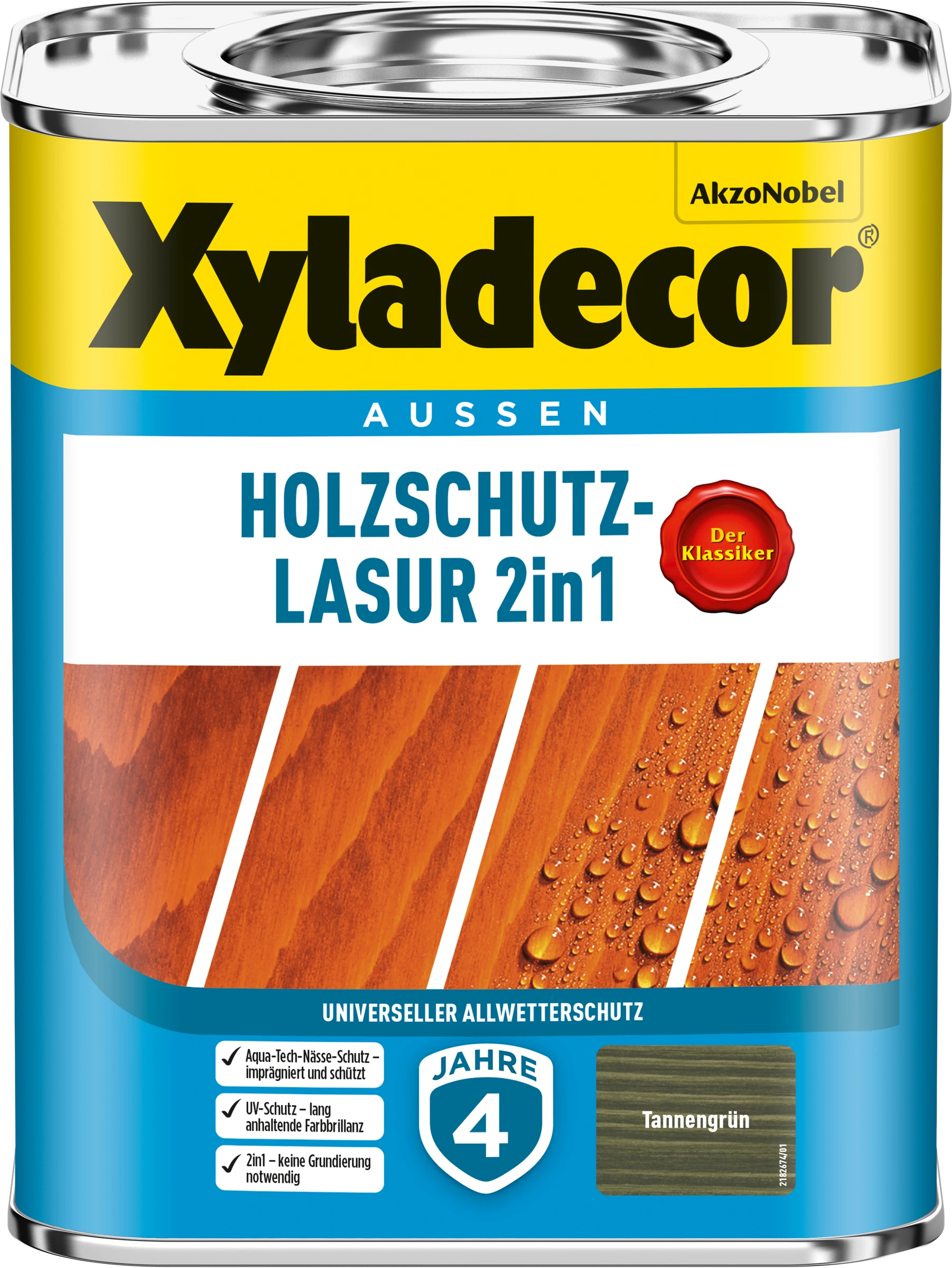 Xyladecor Holzschutz-Lasur Tannengrün 750-ML