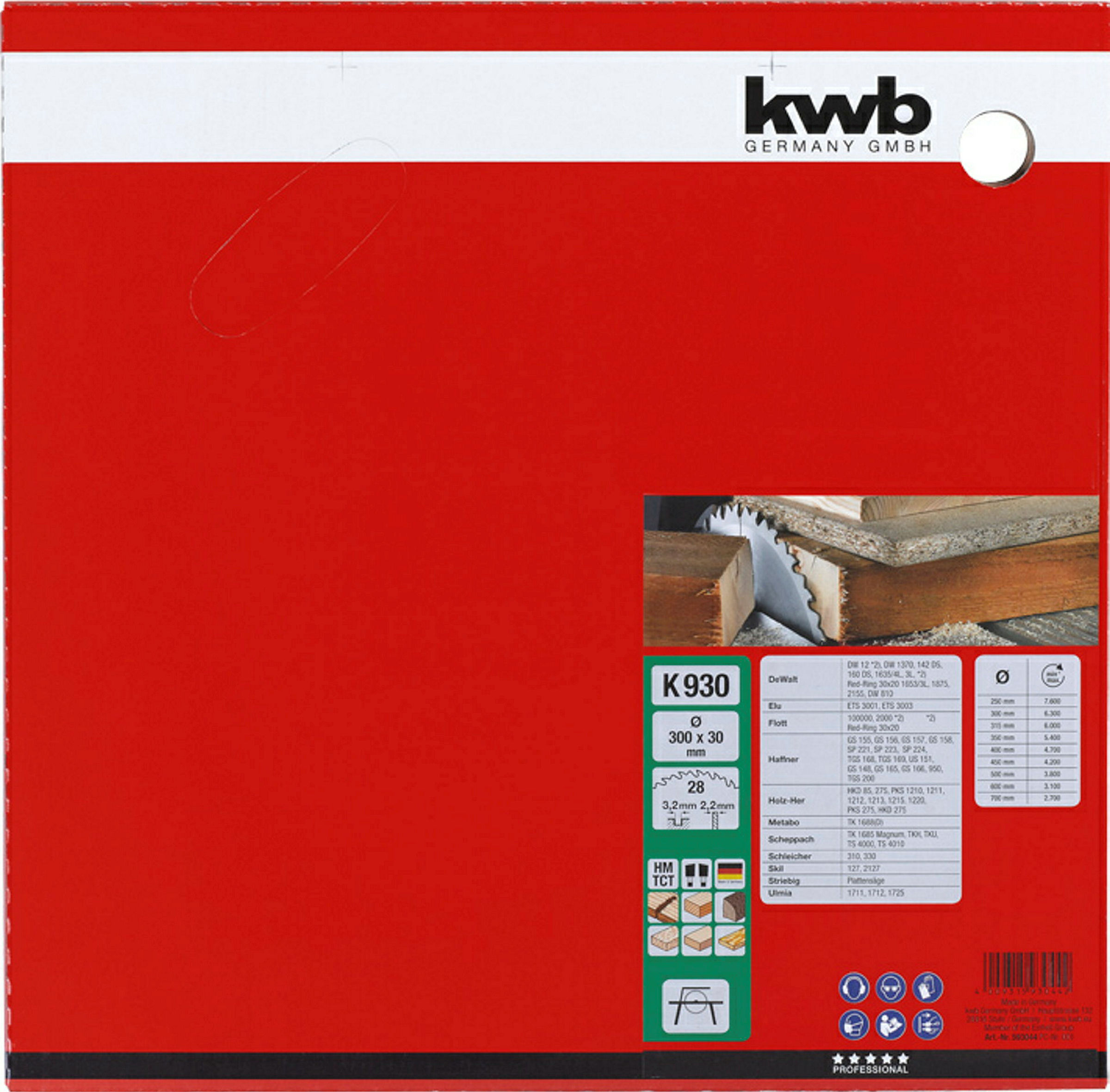 Bauholz-Kreissägeblätter für Bau- und Tischkreissägen Ø 300 x 30 mm
