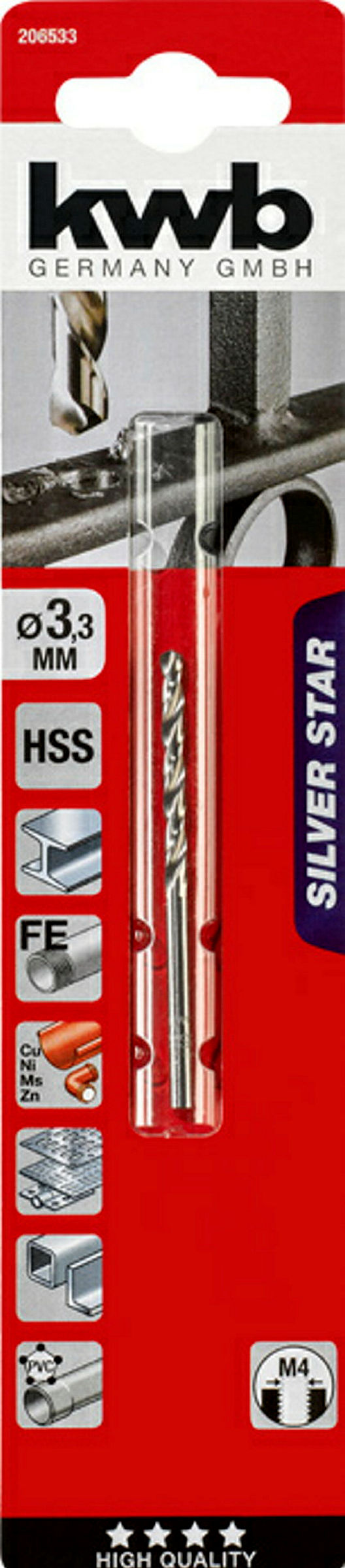 SILVER STAR HSS Spiralbohrer, ø 3.3 mm