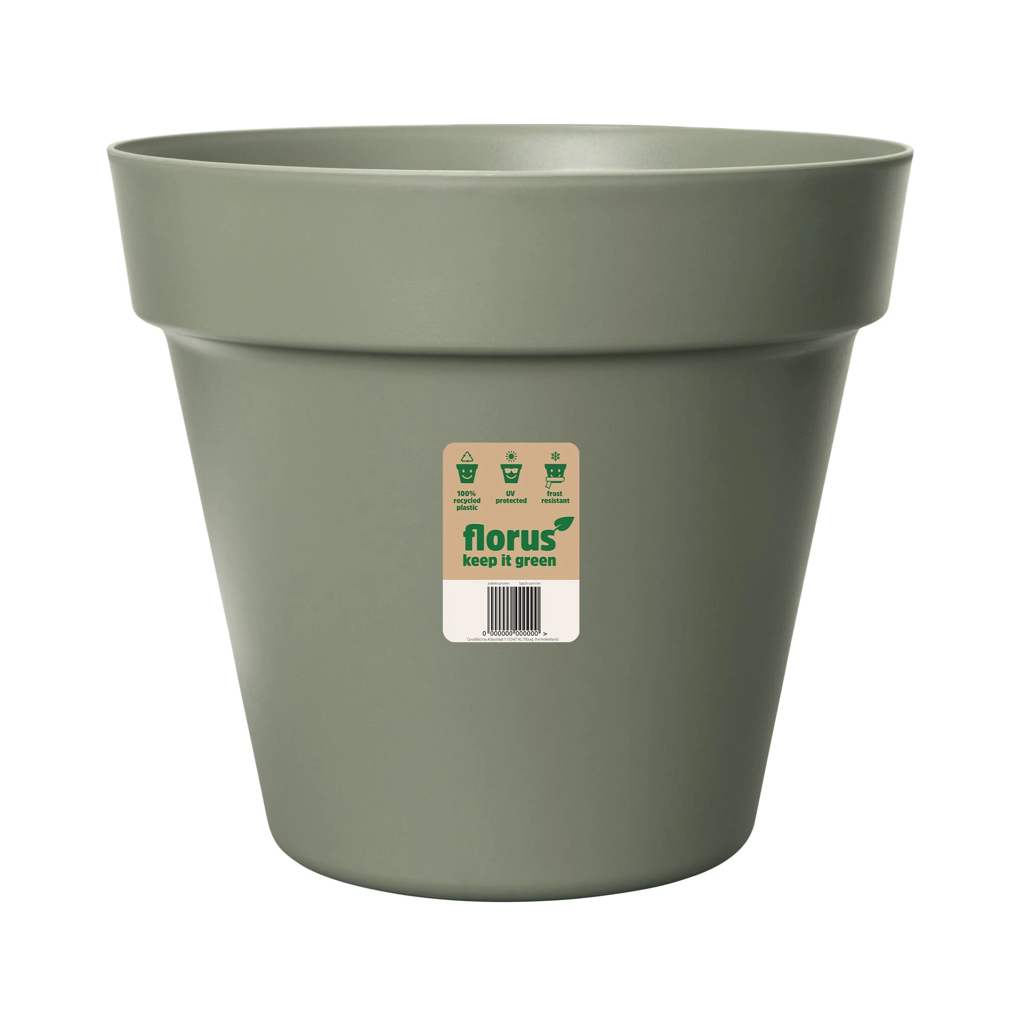 Florus Paris Pflanztopf 47 - Grün - L 47 x B 46.6 x H 42 cm - Innen und Auß