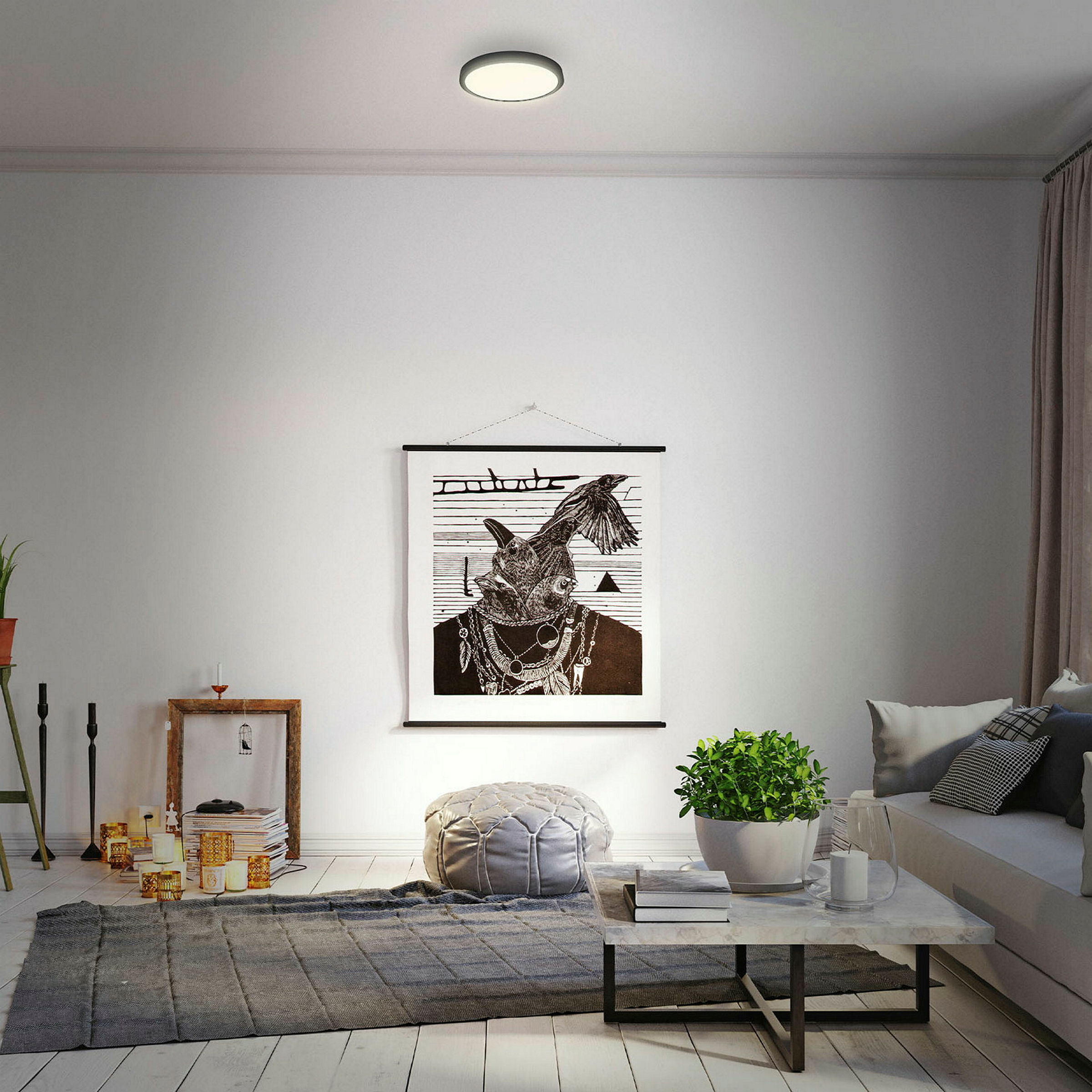 LED Aufbauleuchte, schwarz, 1xLED/16W