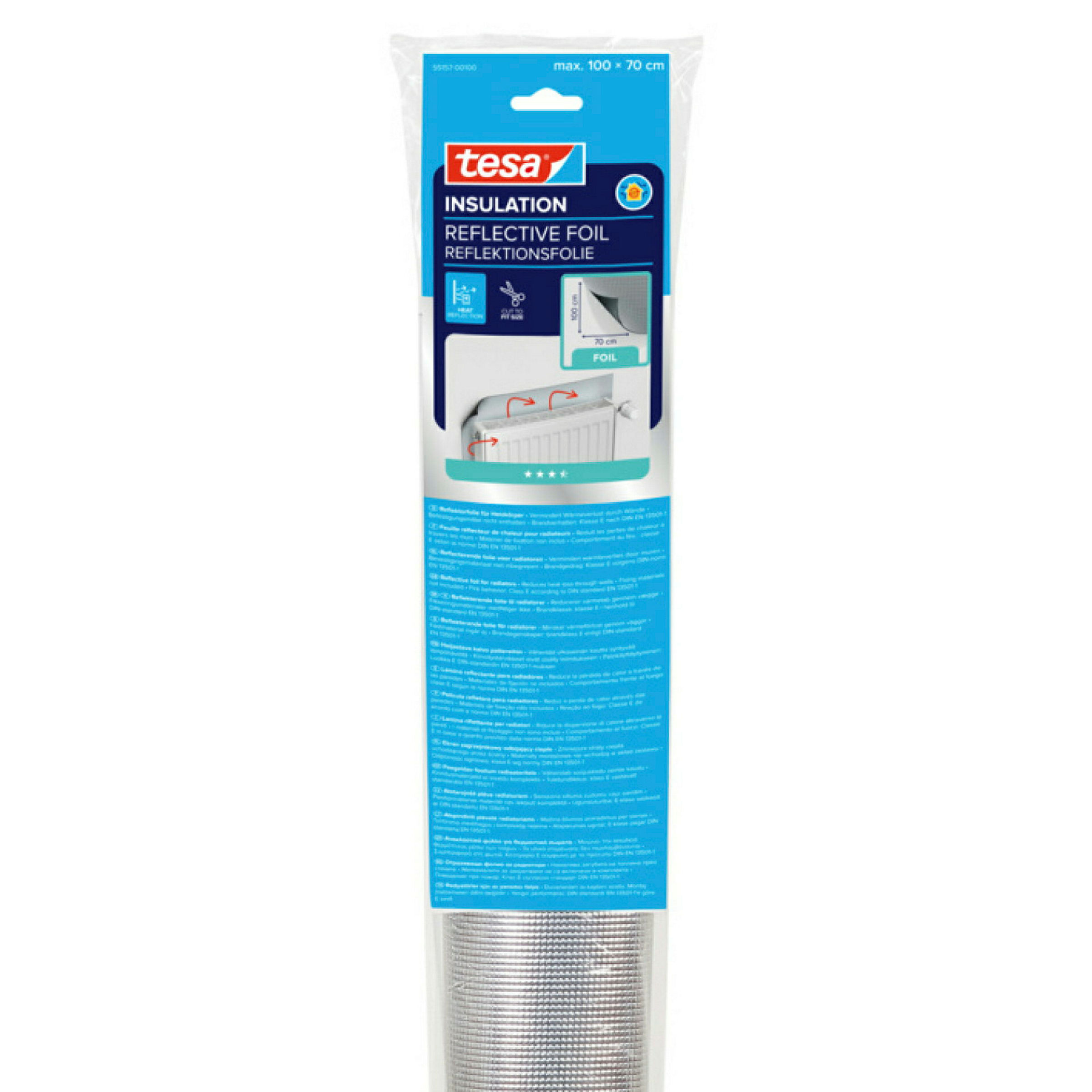 tesamoll® Reflektorfolie für Heizkörper, silber, 1,0m x 0,7m