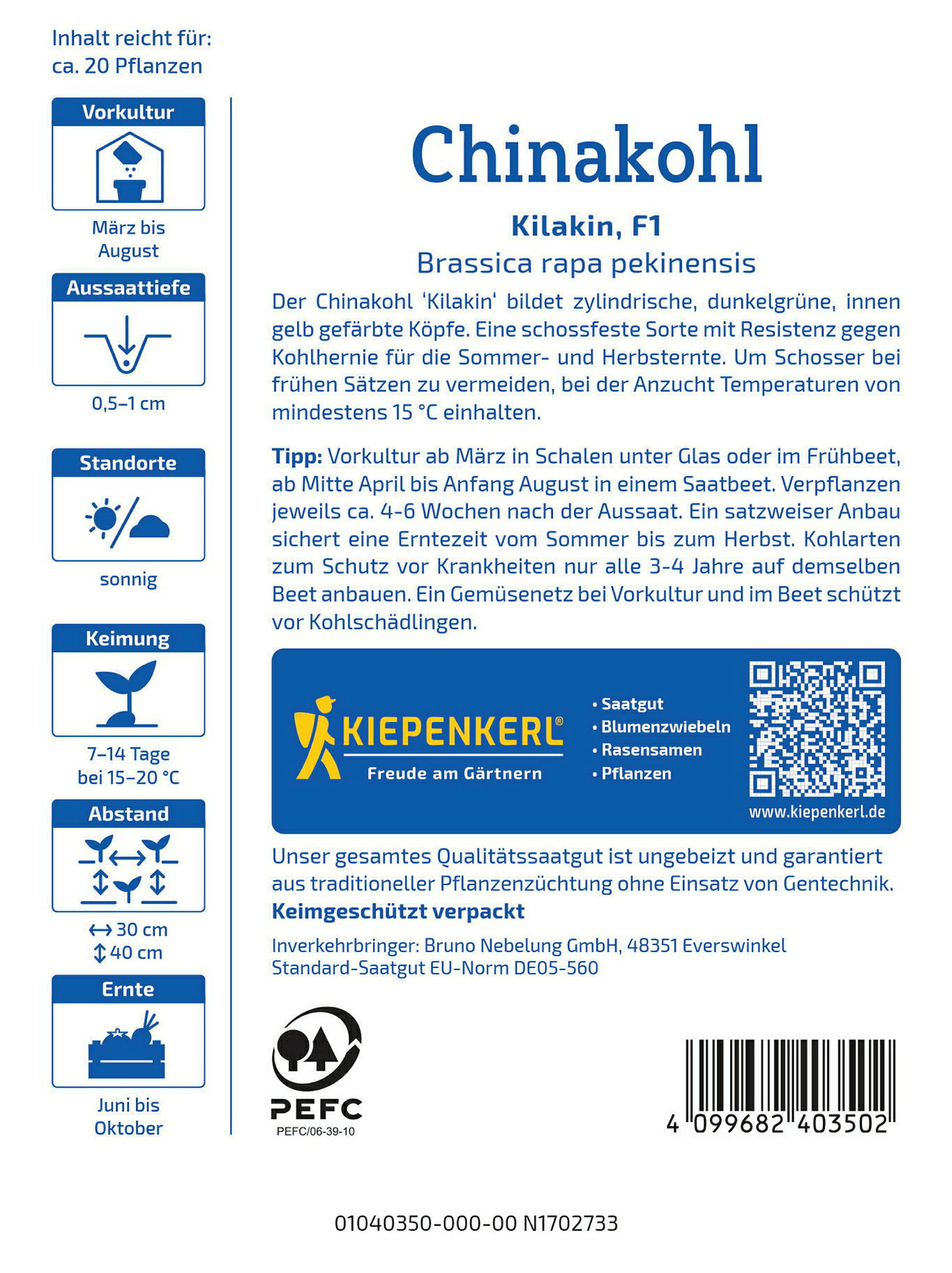 Kiepenkerl Chinakohl Kilakin, F1