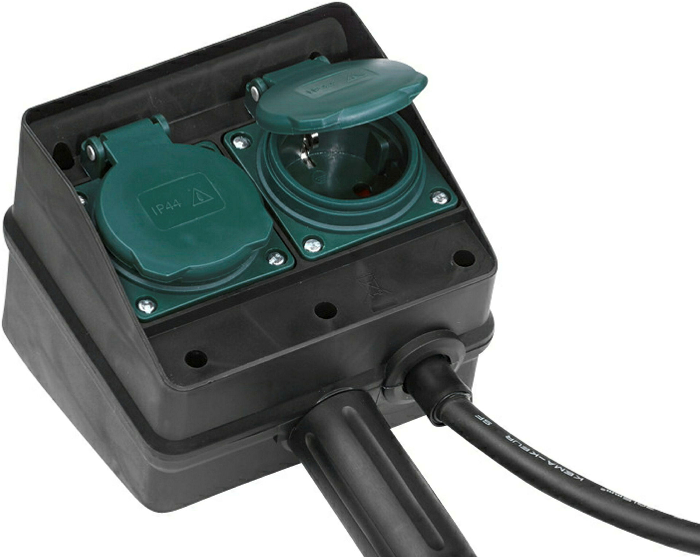 Gartensteckdose mit Erdspiess 4-Fach 10m Kabel H07RN-F3G1,5