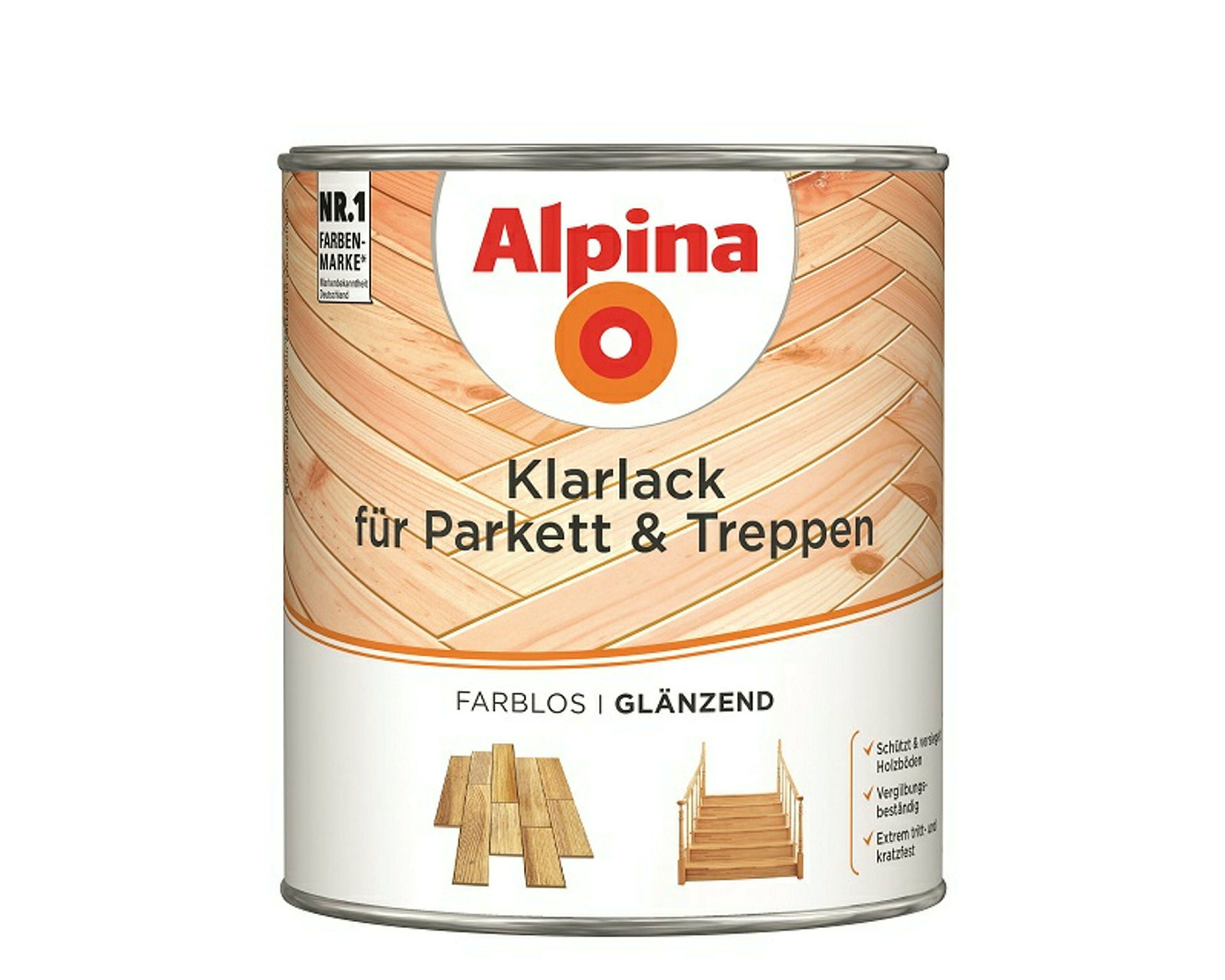 Alpina Klarlack für Parkett & Treppen 2 Liter glänzend