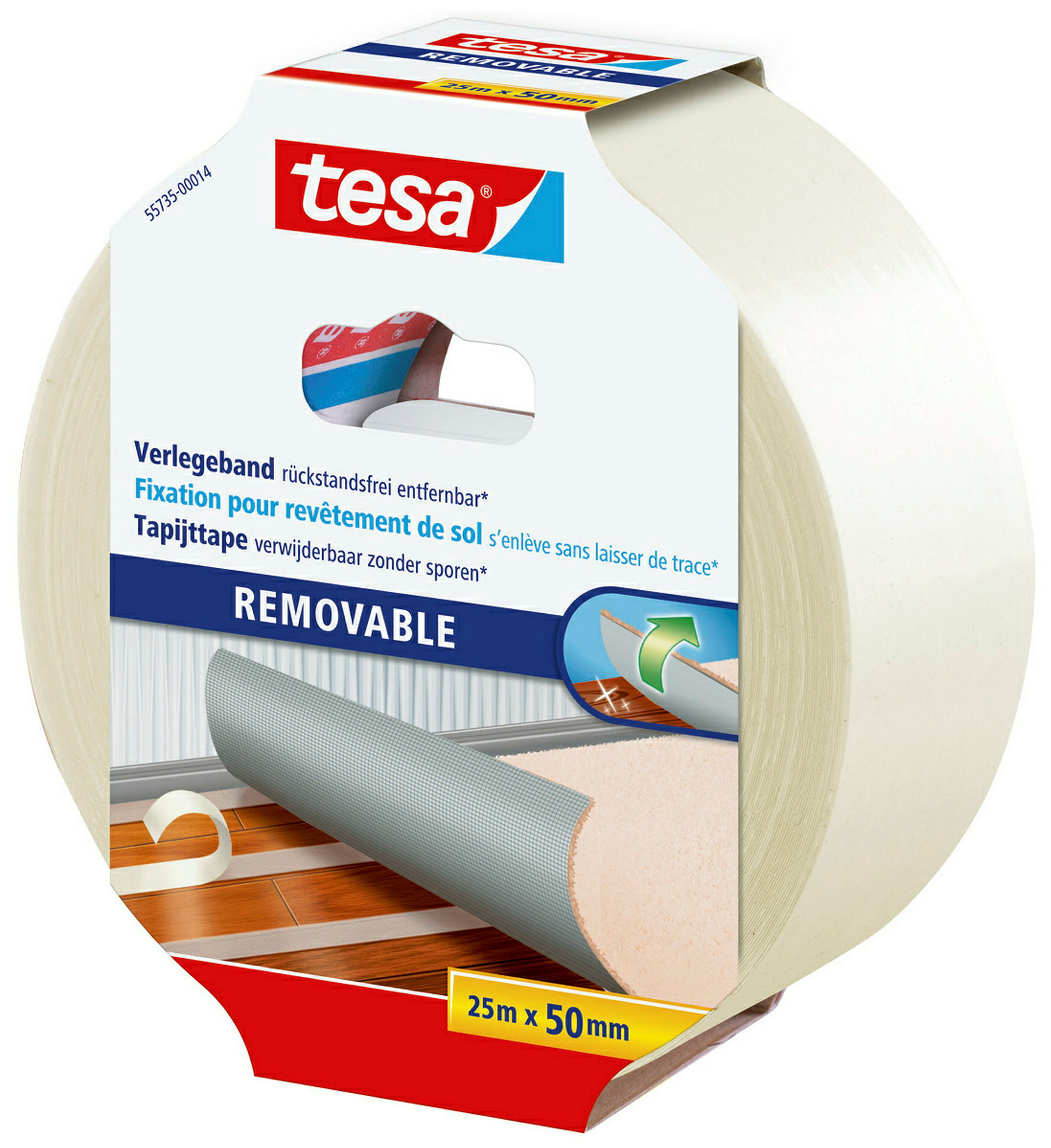 tesa® Verlegeband, rückstandsfrei entfernbar, 25m:50mm