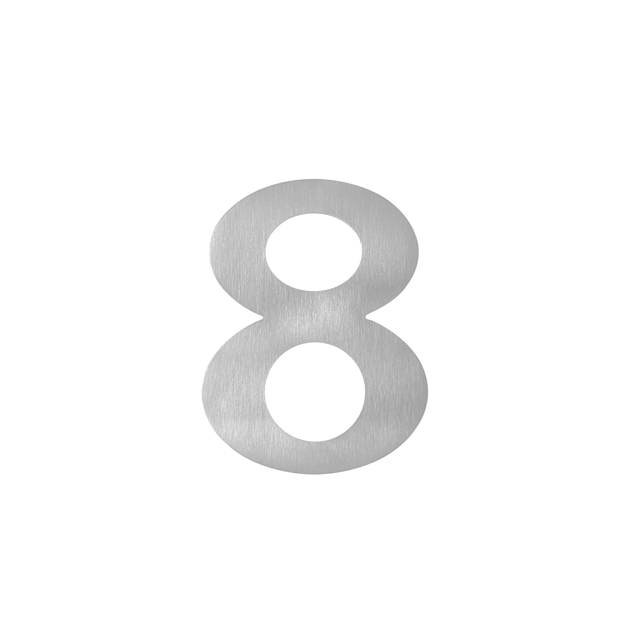 Edelstahl-Hausnummer 8