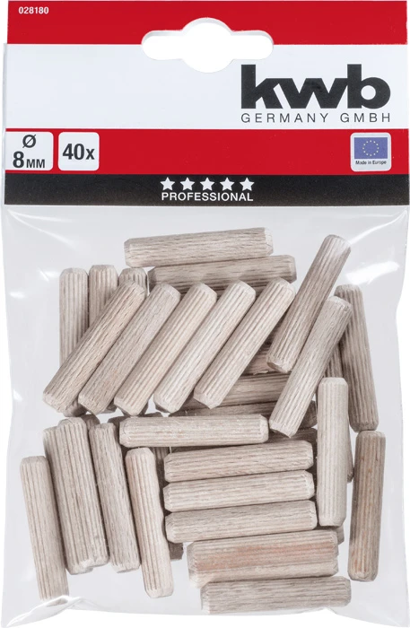 Holzdu bel, 8 x 40 mm, 40 Stk.