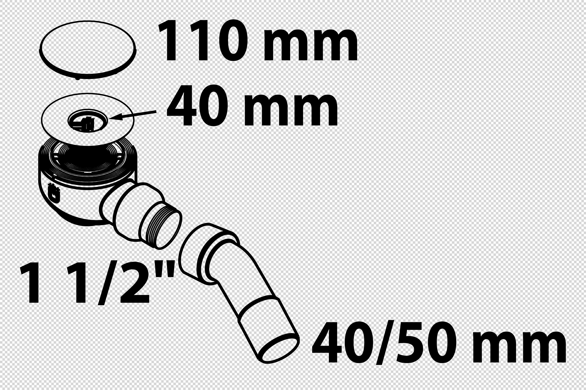 ECO-SAVE KS Dusch- und Wannenablauf, Chrom, 90 mm, 1 1/2'' x 40/50 mm, mit