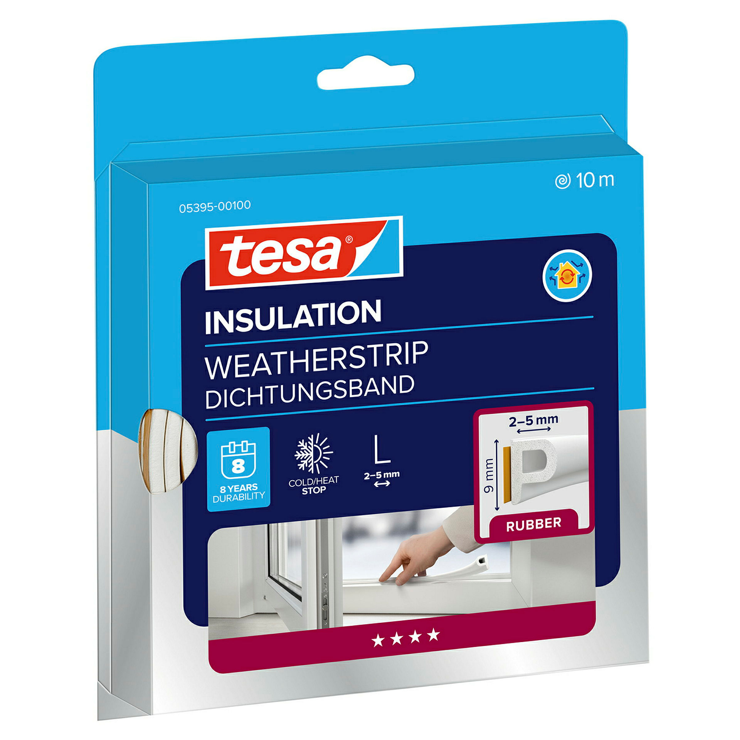 tesamoll® P-Profil weiß, für Spalten von 2-5mm