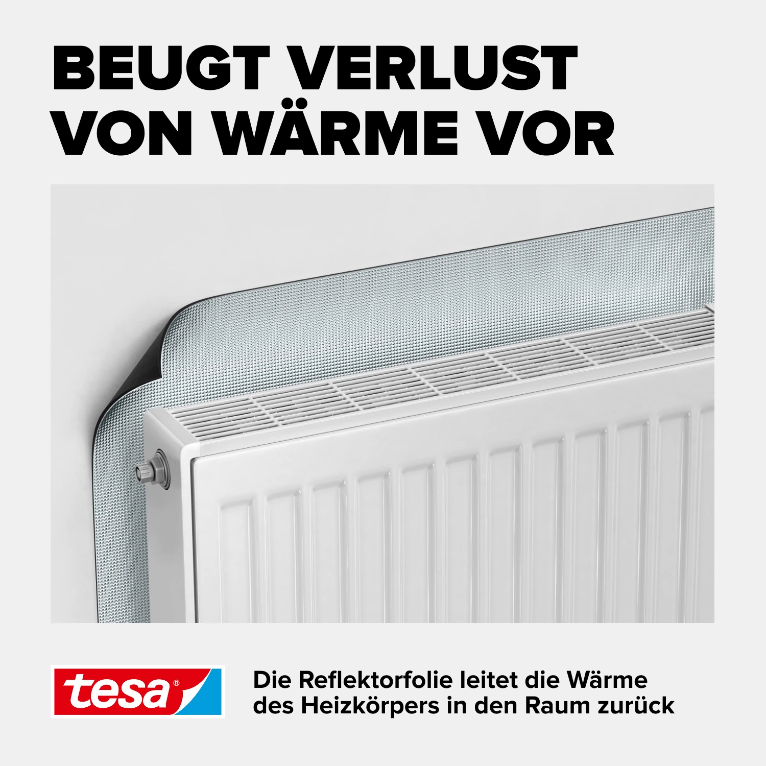 tesamoll® Reflektorfolie für Heizkörper, silber, 1,0m x 0,7m