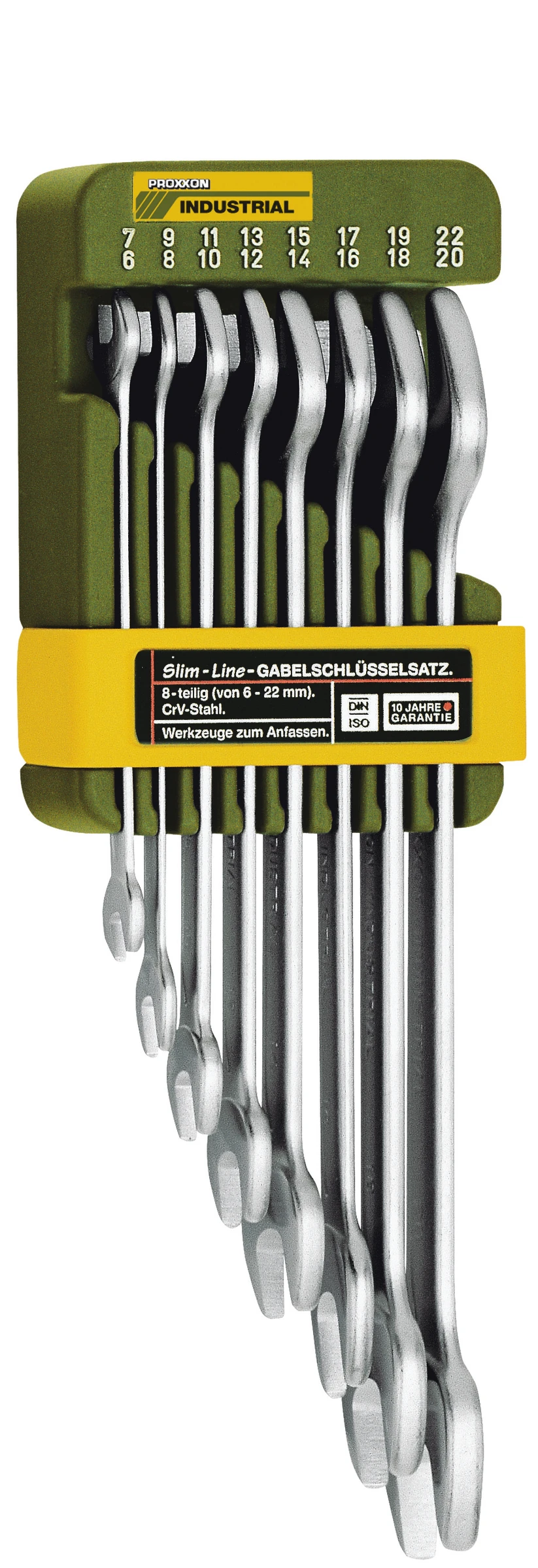 PROXXON-SlimLine Doppelmaulschlüsselsatz von 6 x 7 bis 20 x 22 mm (8-teilig