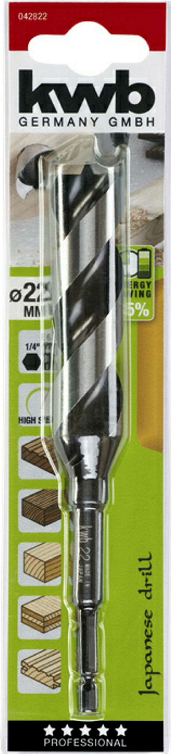 3-S Japan Schlangenbohrer, 165 mm, ø 22.0 mm