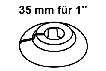 PP Heizungs-Rosette, Weiß, 35 x 10 mm, für 1'' (1x)