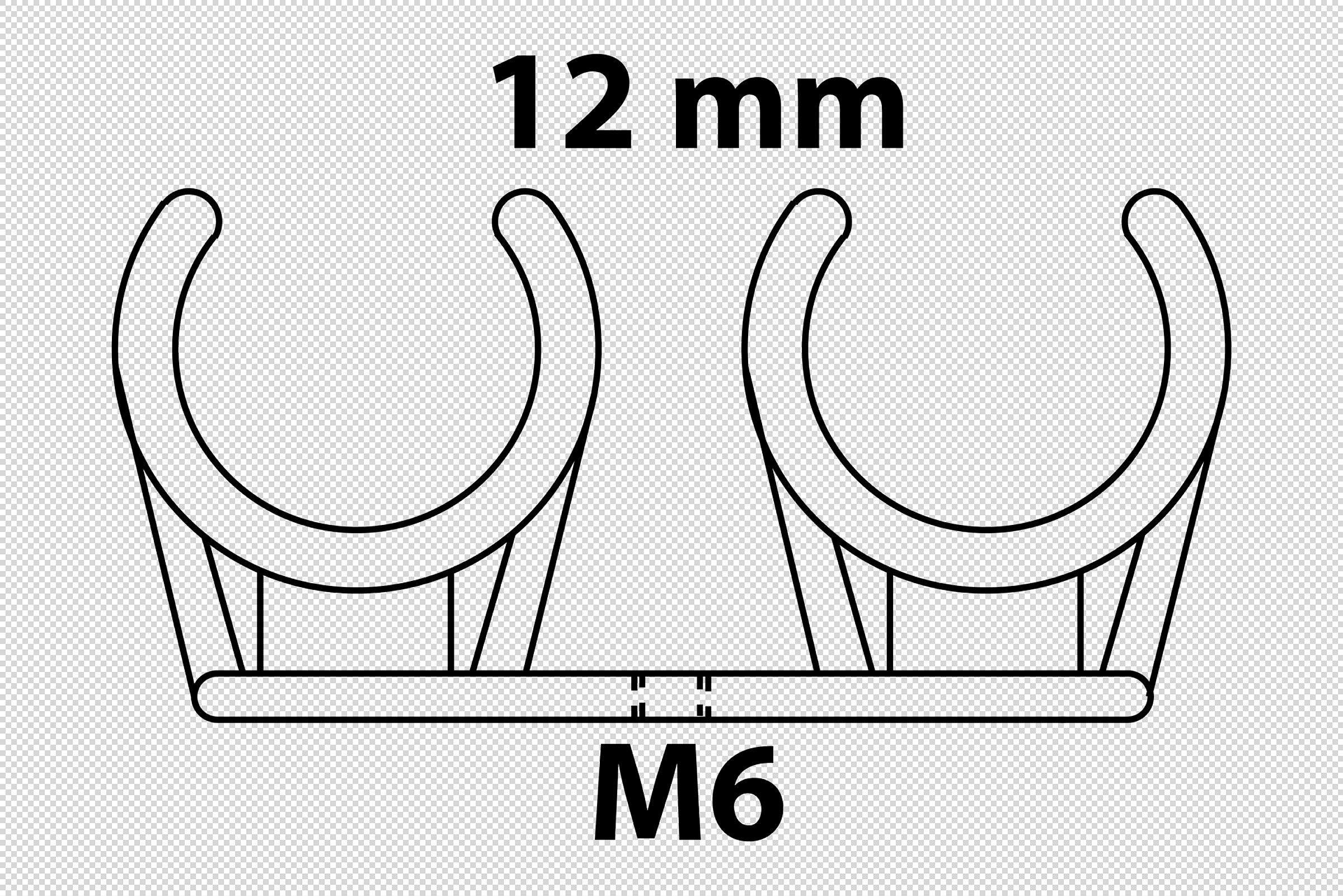 Rohrclip doppelt, 12 mm, mit M6 Gewindehülse