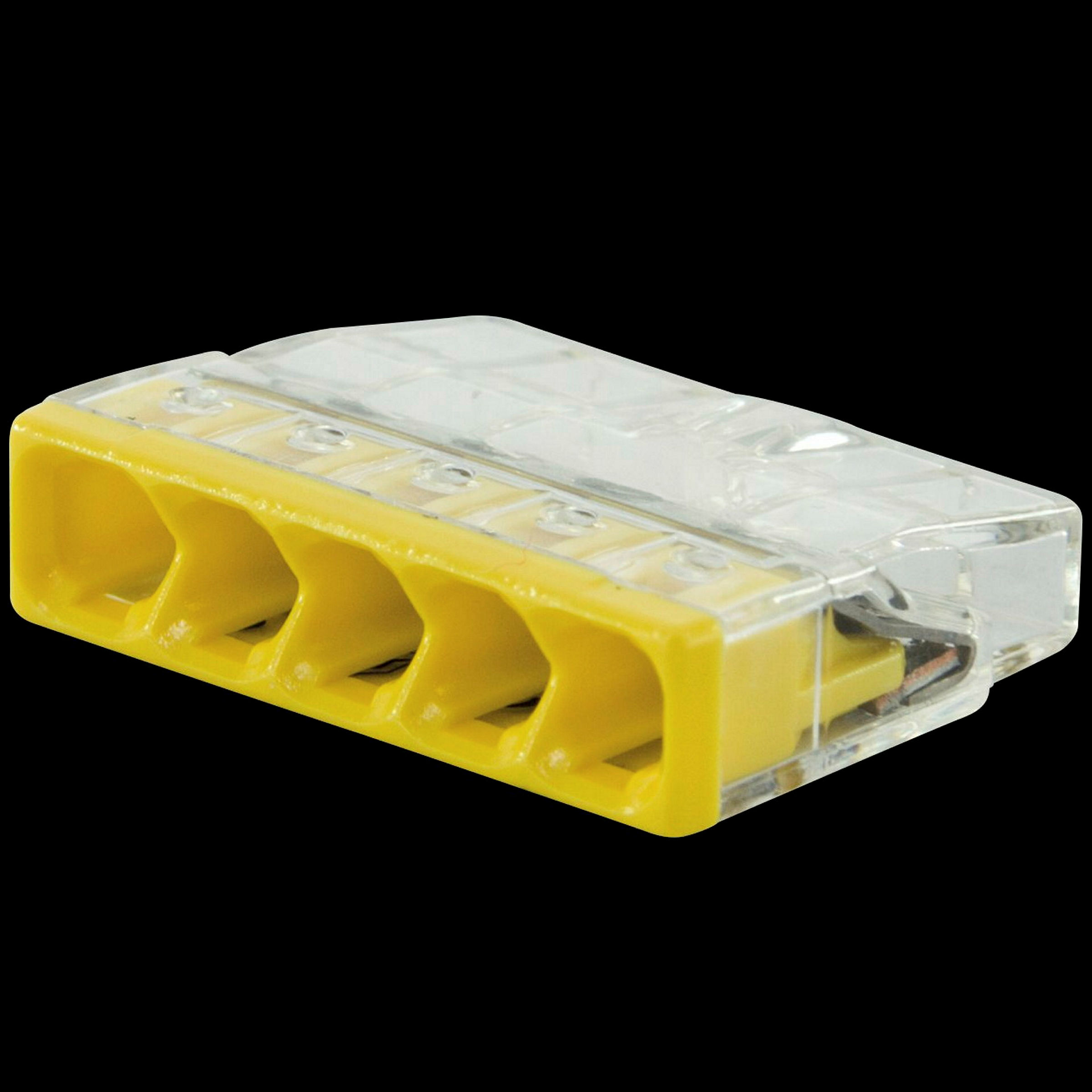 WAGO Compact-Verbindungsklemme, 5-fach, gelb, 25 Stück