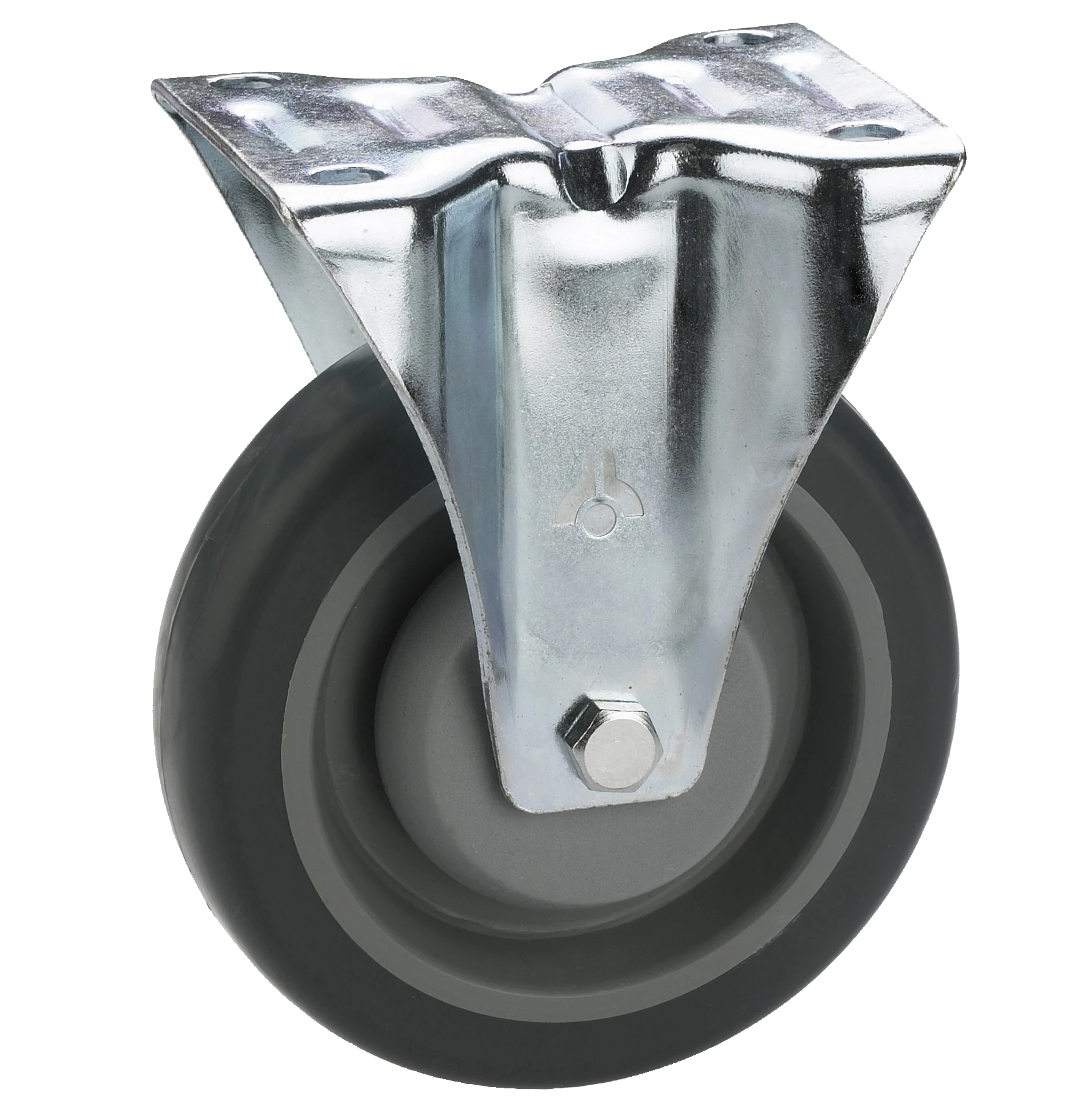 Bockrolle, TPE-Lauffläche, Fadenschutz, 100x32 mm, Tragkr. 150 kg
