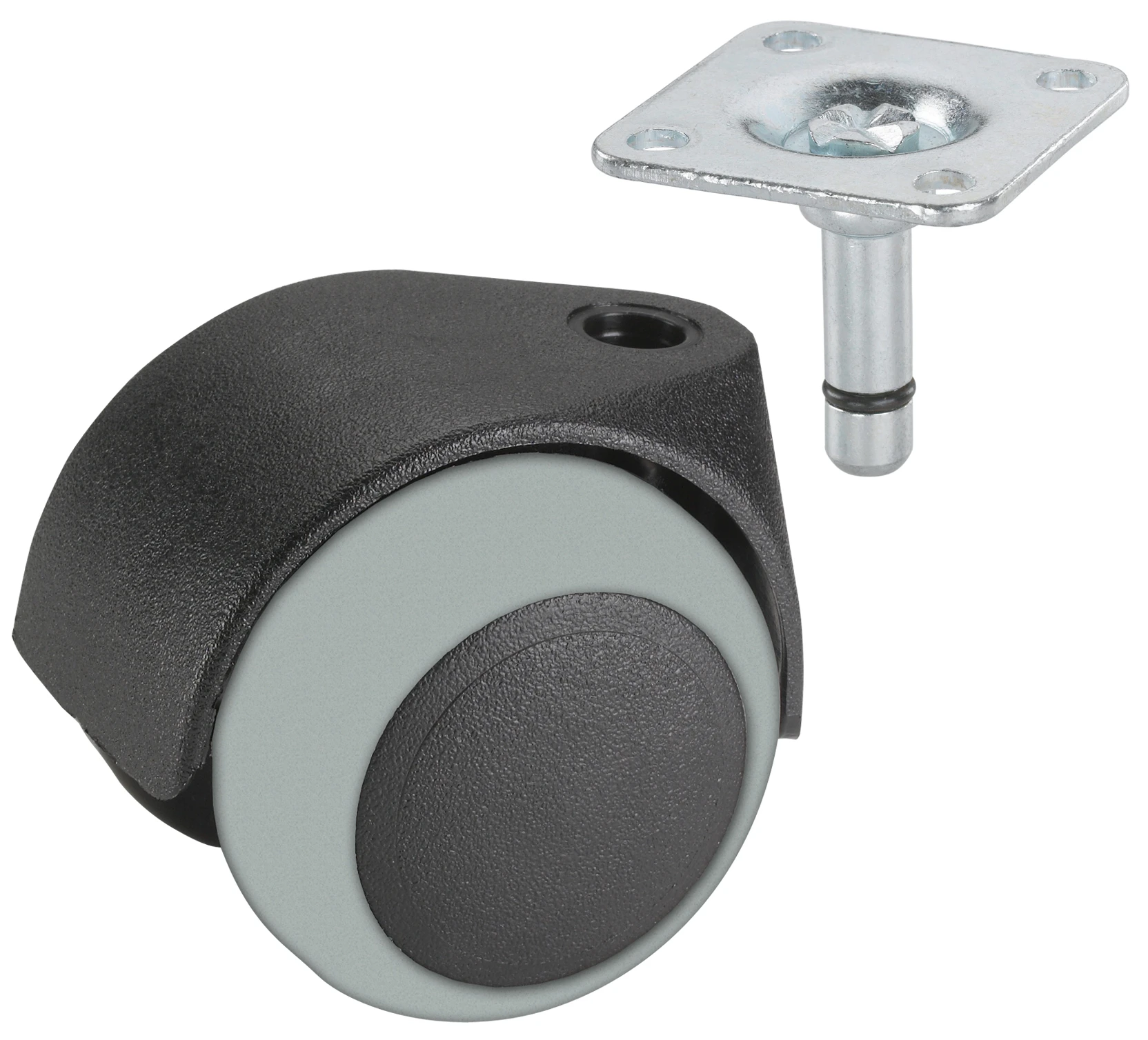 Doppelrolle für empfindliche Böden, TPE, 50 mm, Tragkr. 40 kg